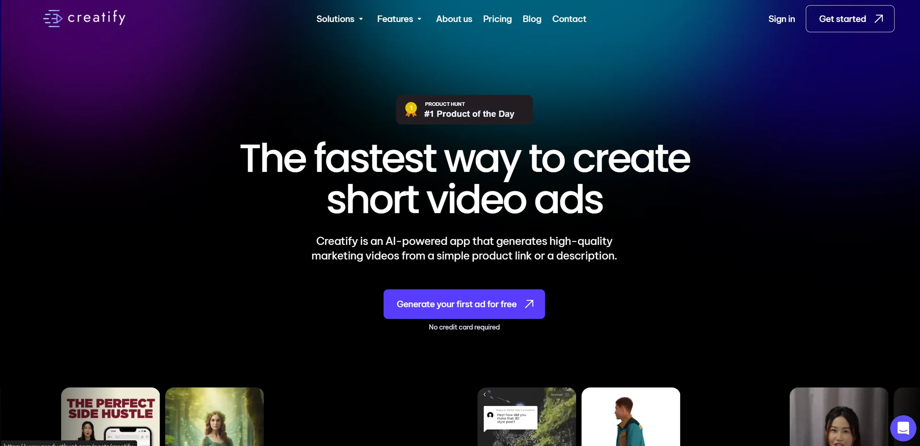Image related to Creatify, an AI tool for generating realistic videos.