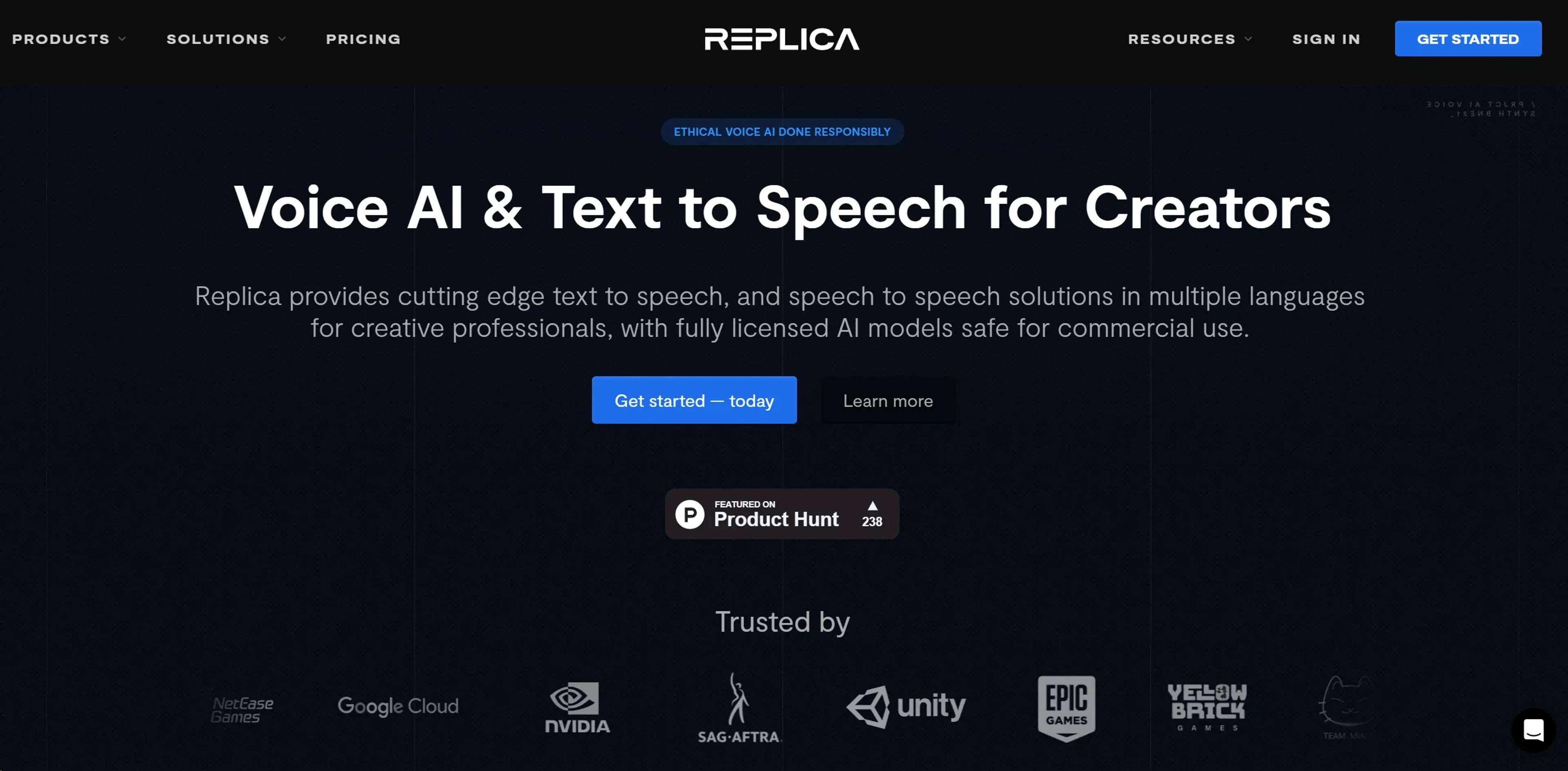Image related to Replica Studios, an AI tool for converting text into natural-sounding speech.