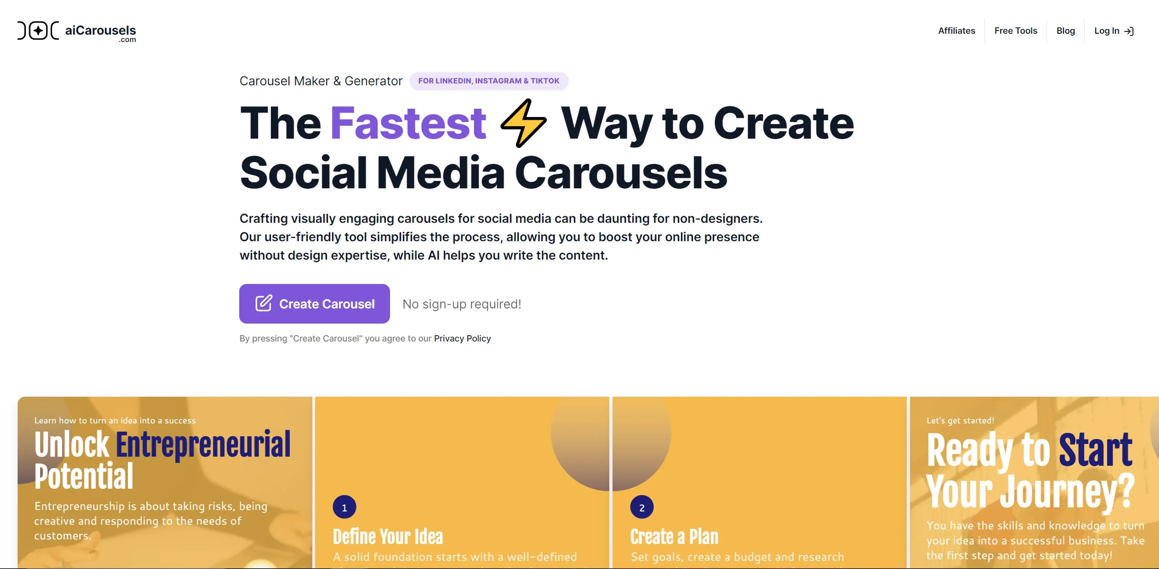 Image related to AICarousels, an AI tool for managing and creating social media content.
