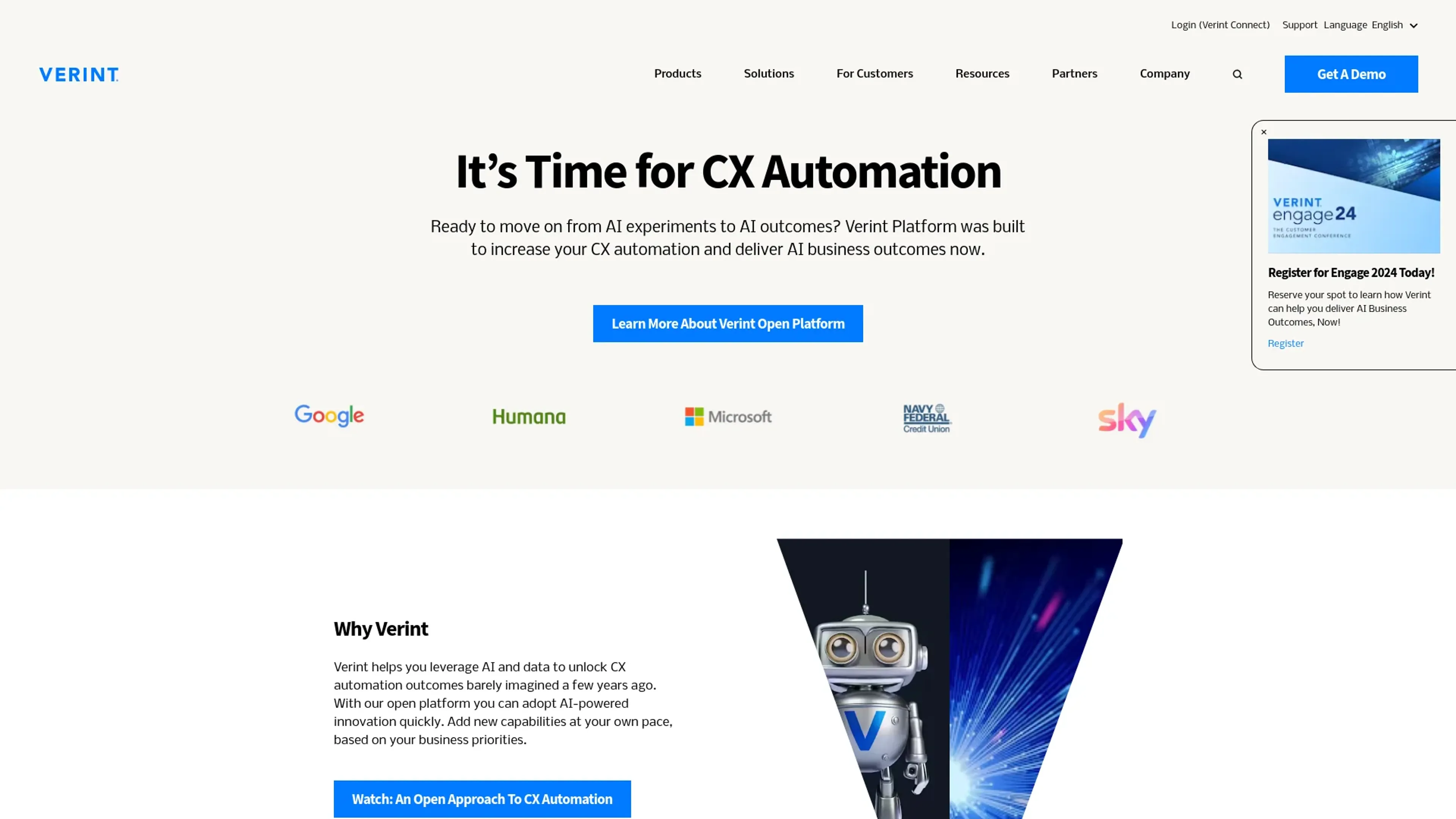 Image related to Verint, an AI tool for automating customer service and support.