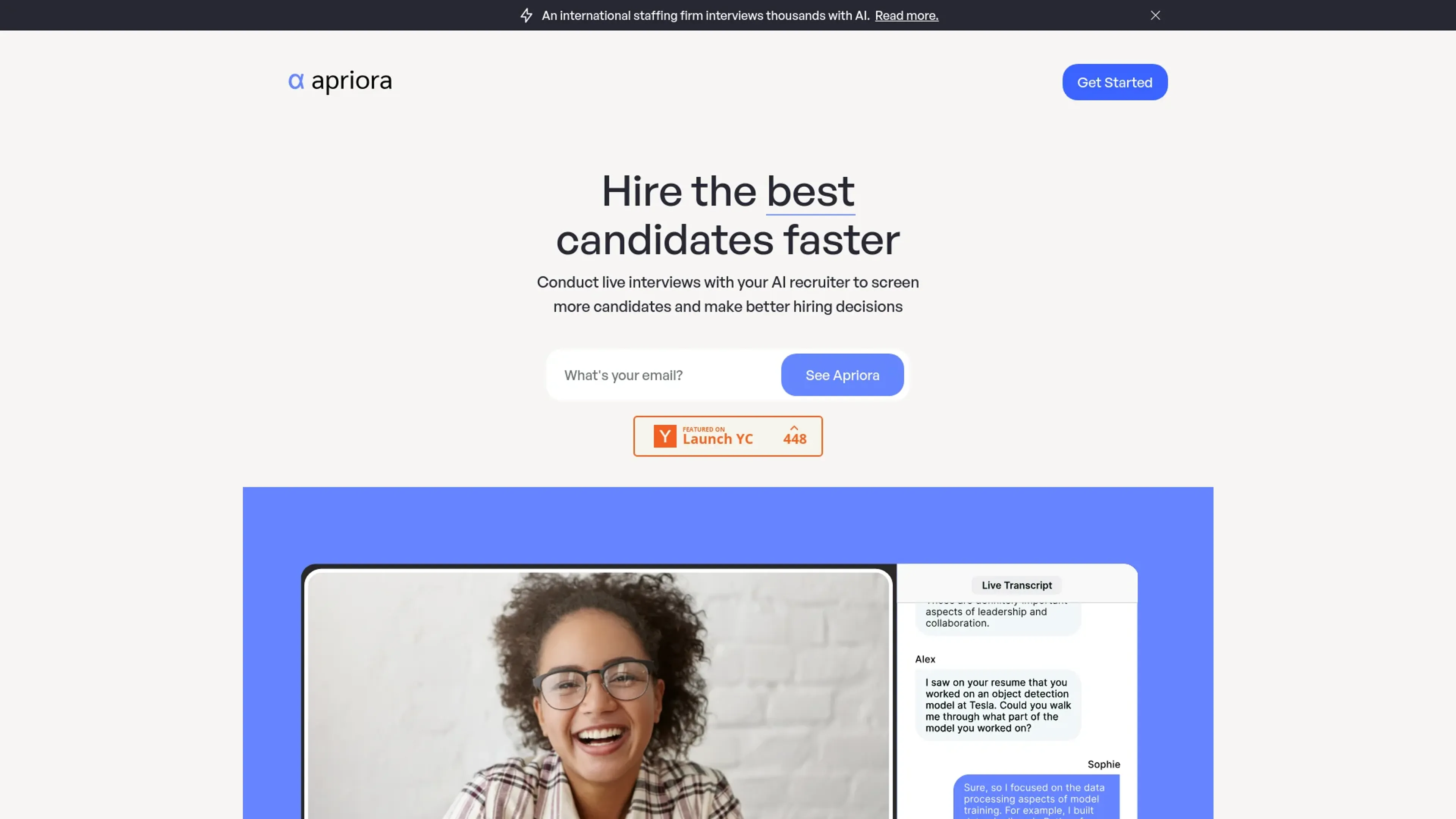 Image related to Apriora, an AI tool for HR management and recruitment.