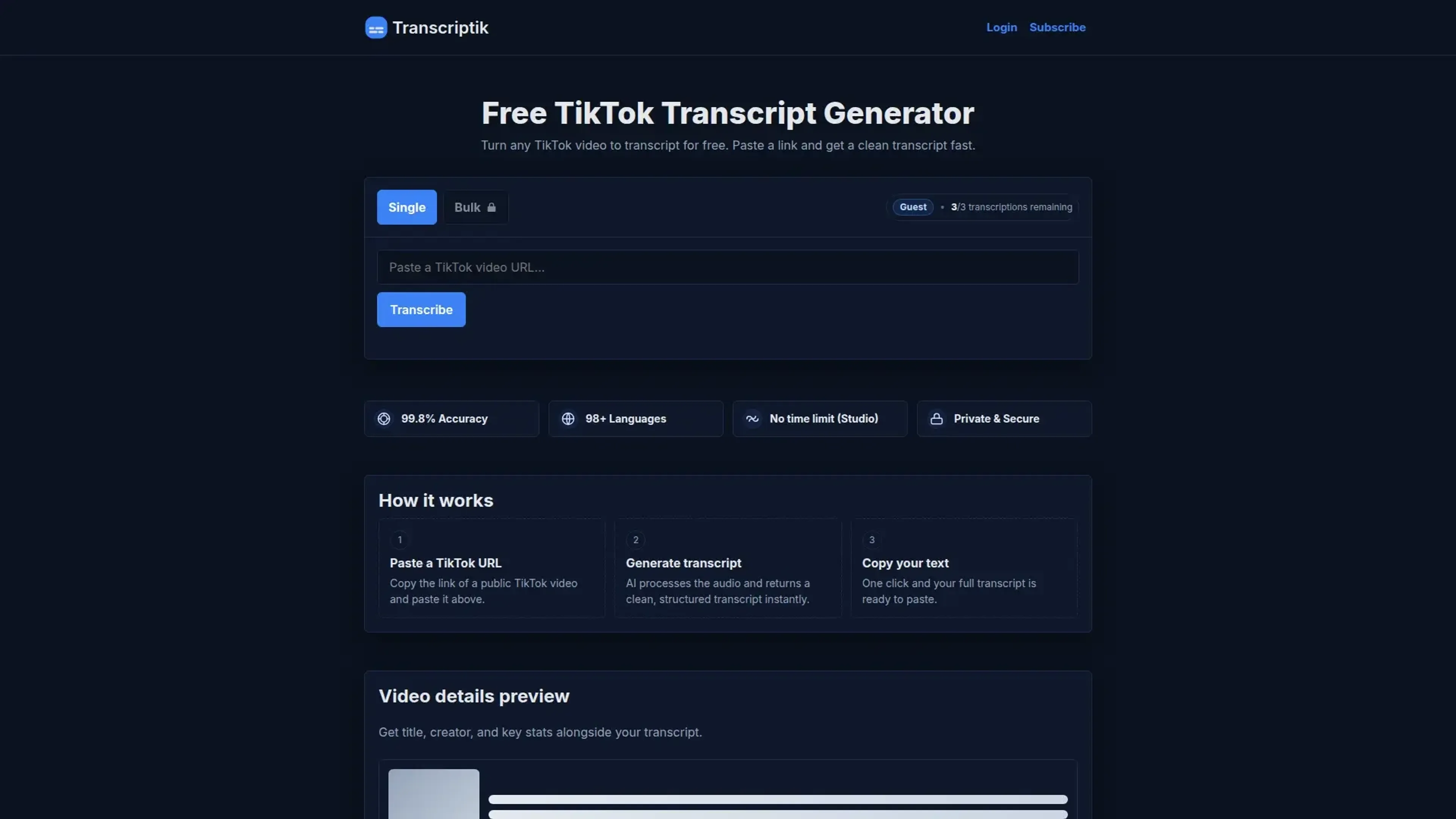 Image related to Transcriptik, an AI tool for transcribing audio or video into text.