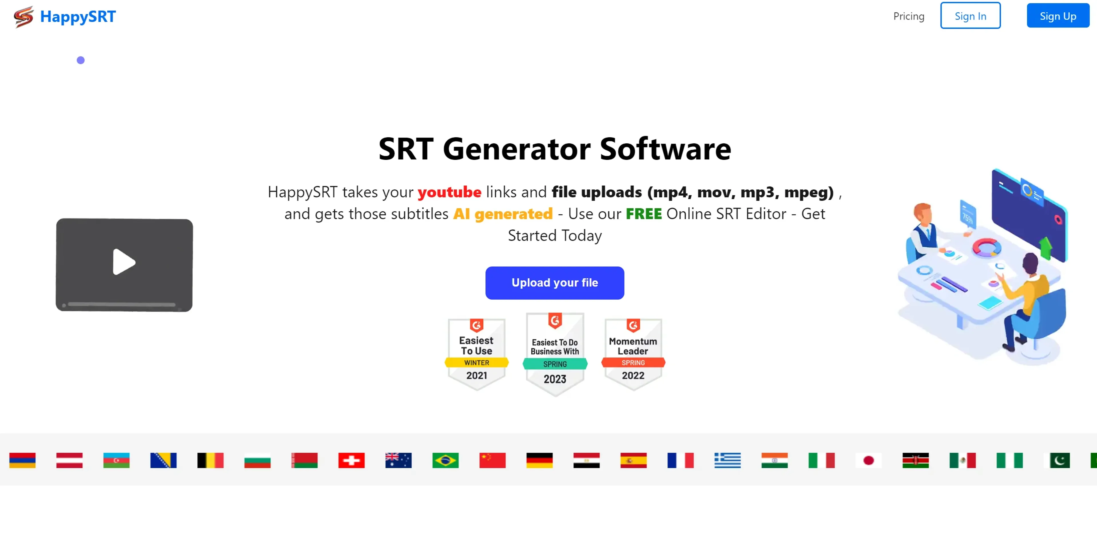 Image related to HappySRT, an AI tool for transcribing audio or video into text.