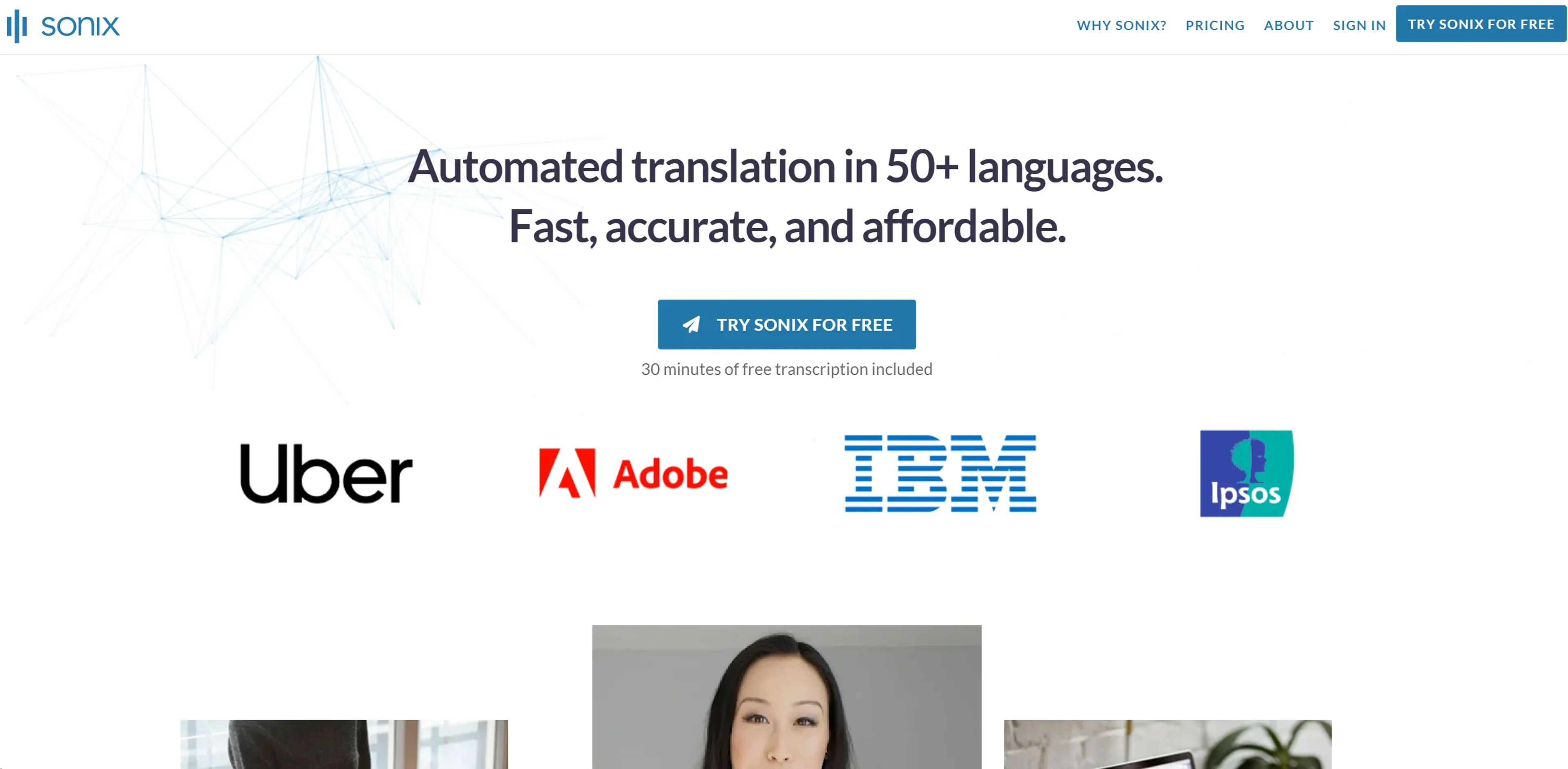 Image related to Sonix, an AI tool for transcribing audio or video into text.
