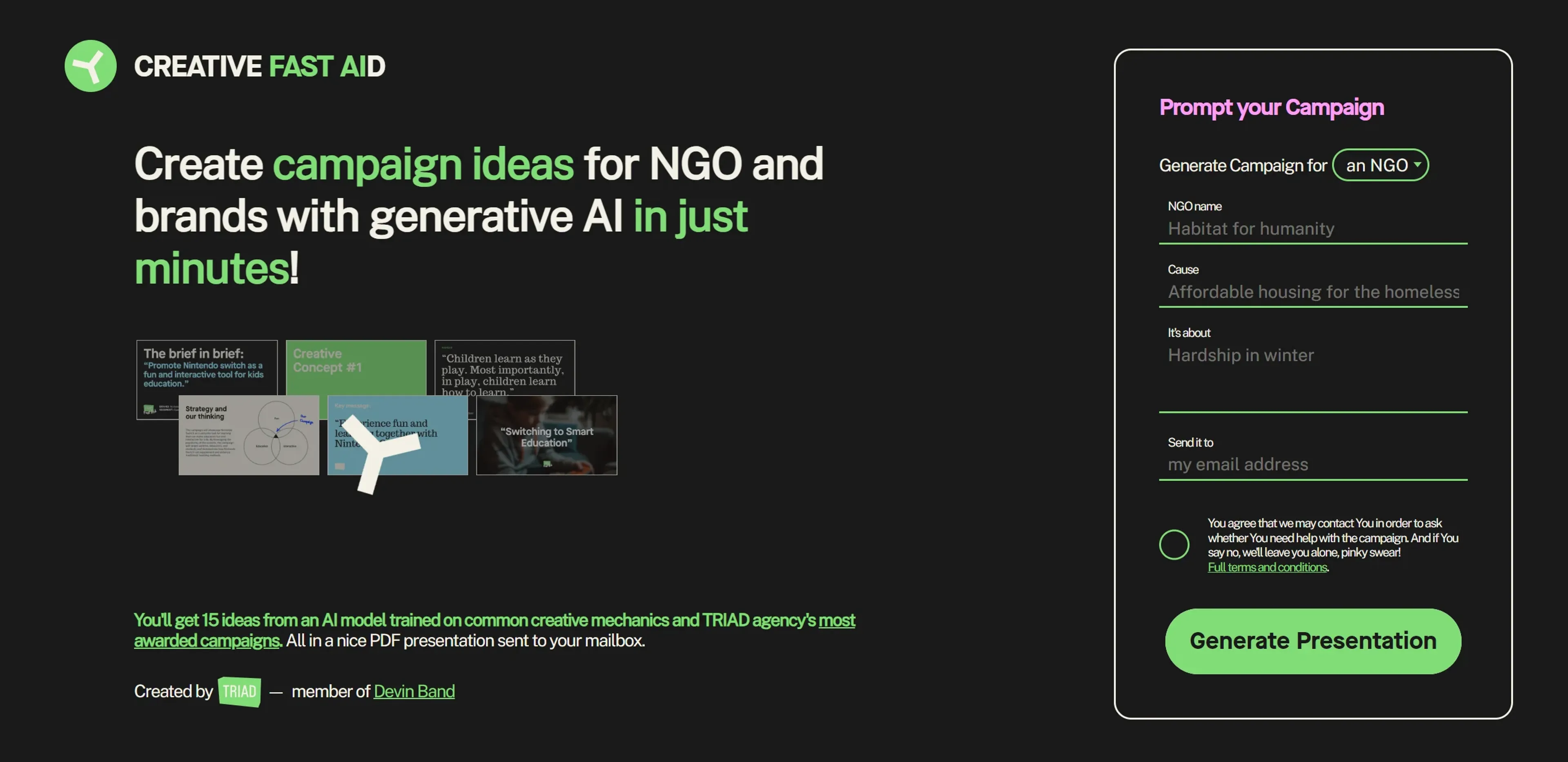 Image related to Creative Fast AID, an AI tool for creating professional presentations.