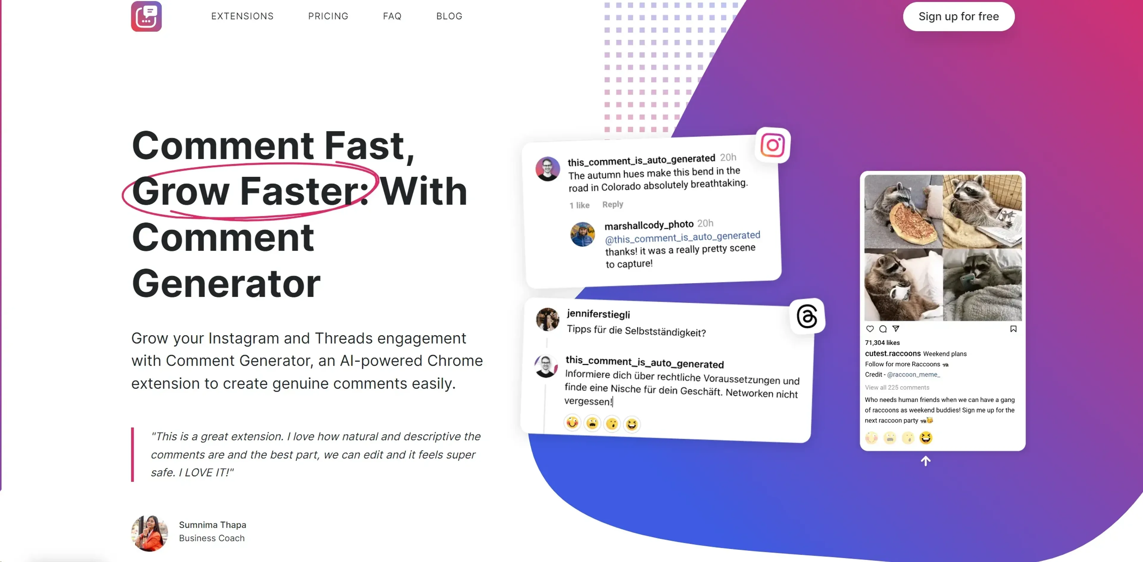 Image related to Comment Generator, an AI tool for managing and creating social media content.