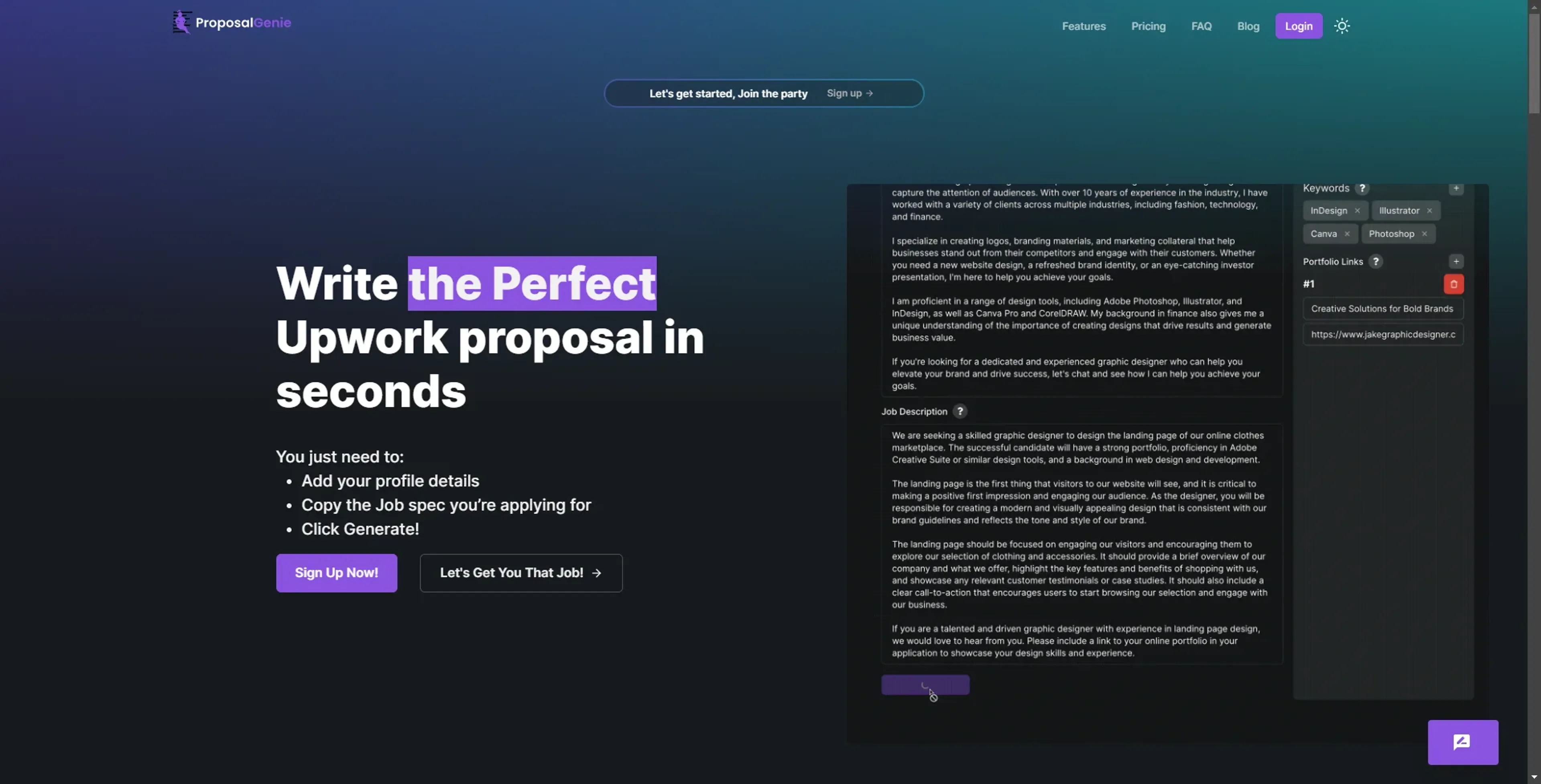 Image related to Proposal Genie, an AI tool for writing and optimizing marketing copy.
