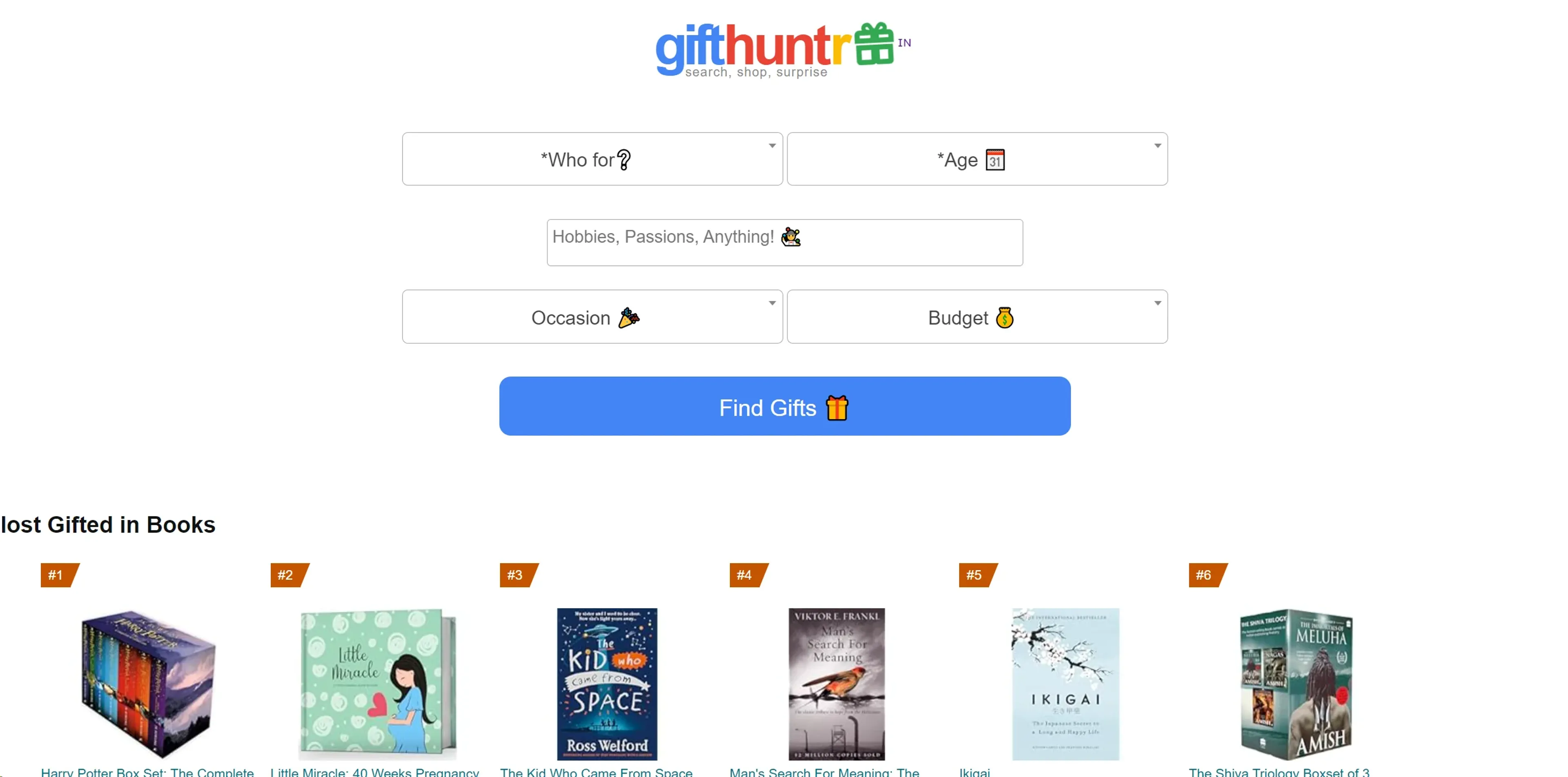 Image related to GiftHuntr, an AI tool for generating personalized gift ideas.