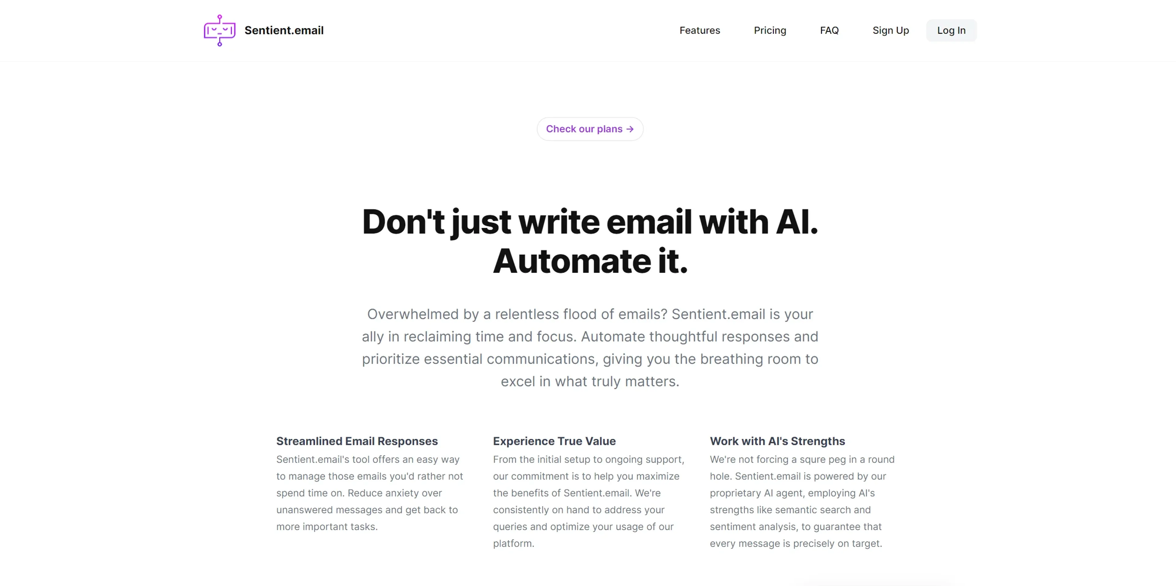 Image related to Sentient Email, an AI tool for managing and writing emails efficiently.