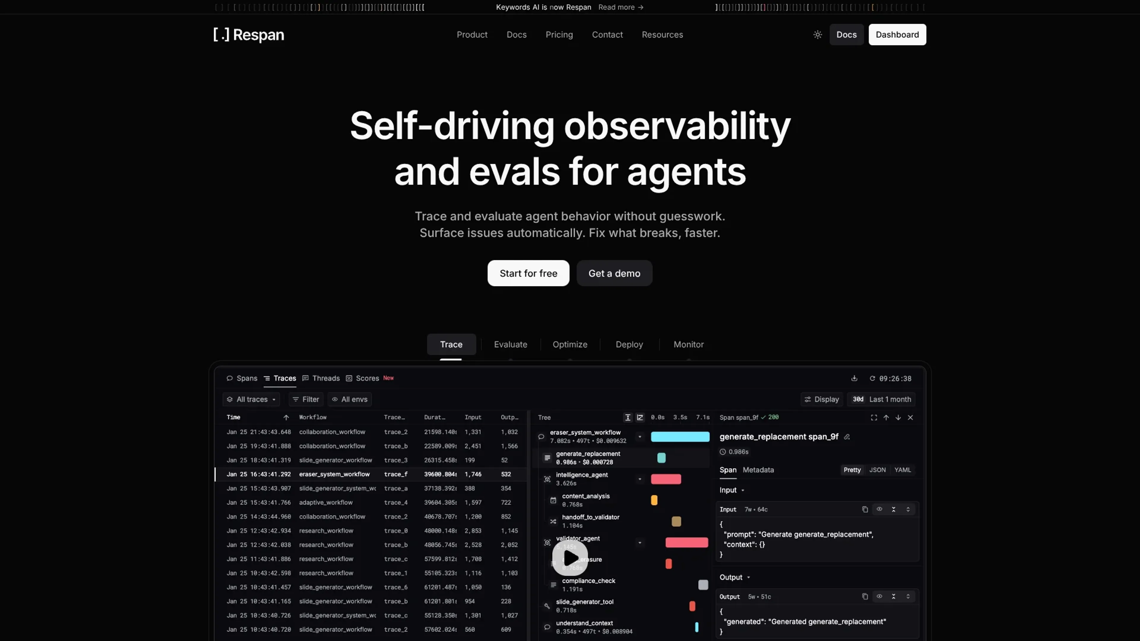 Image related to Respan, an AI tool for automating workflows and business processes.