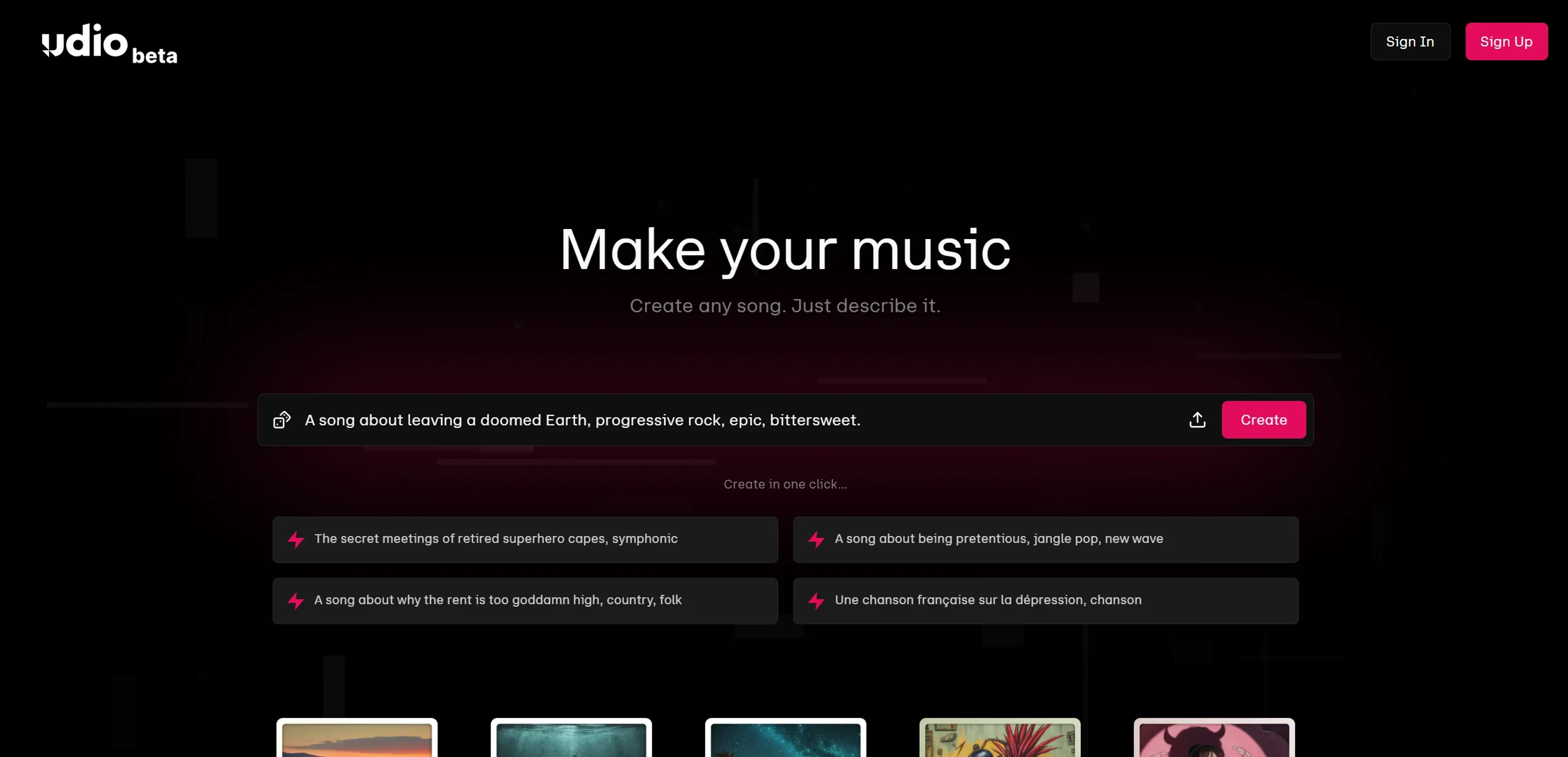 Image related to Udio, an AI tool for composing or producing music.