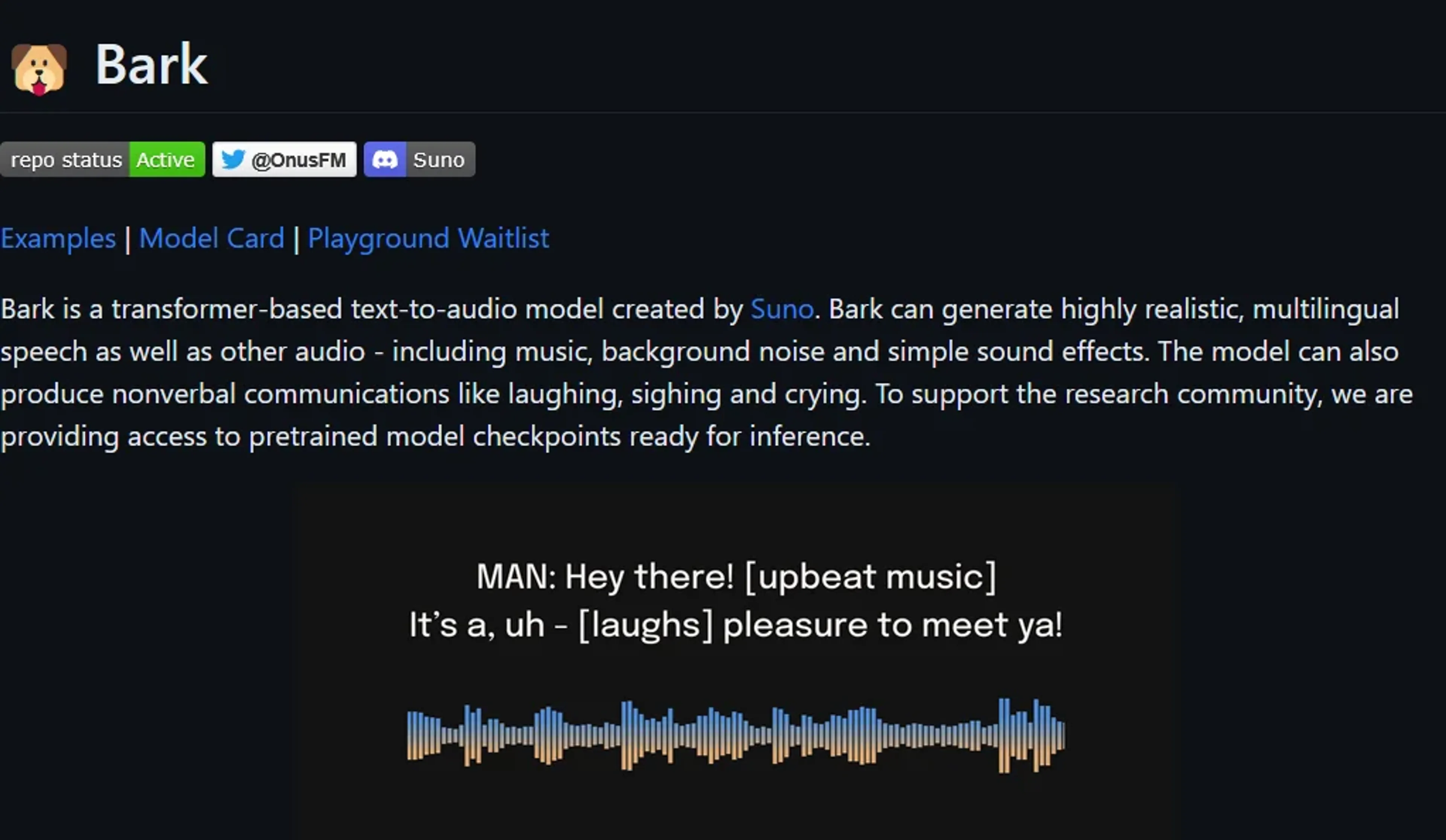 Image related to Suno AI Bark, an AI tool for converting text into natural-sounding speech.