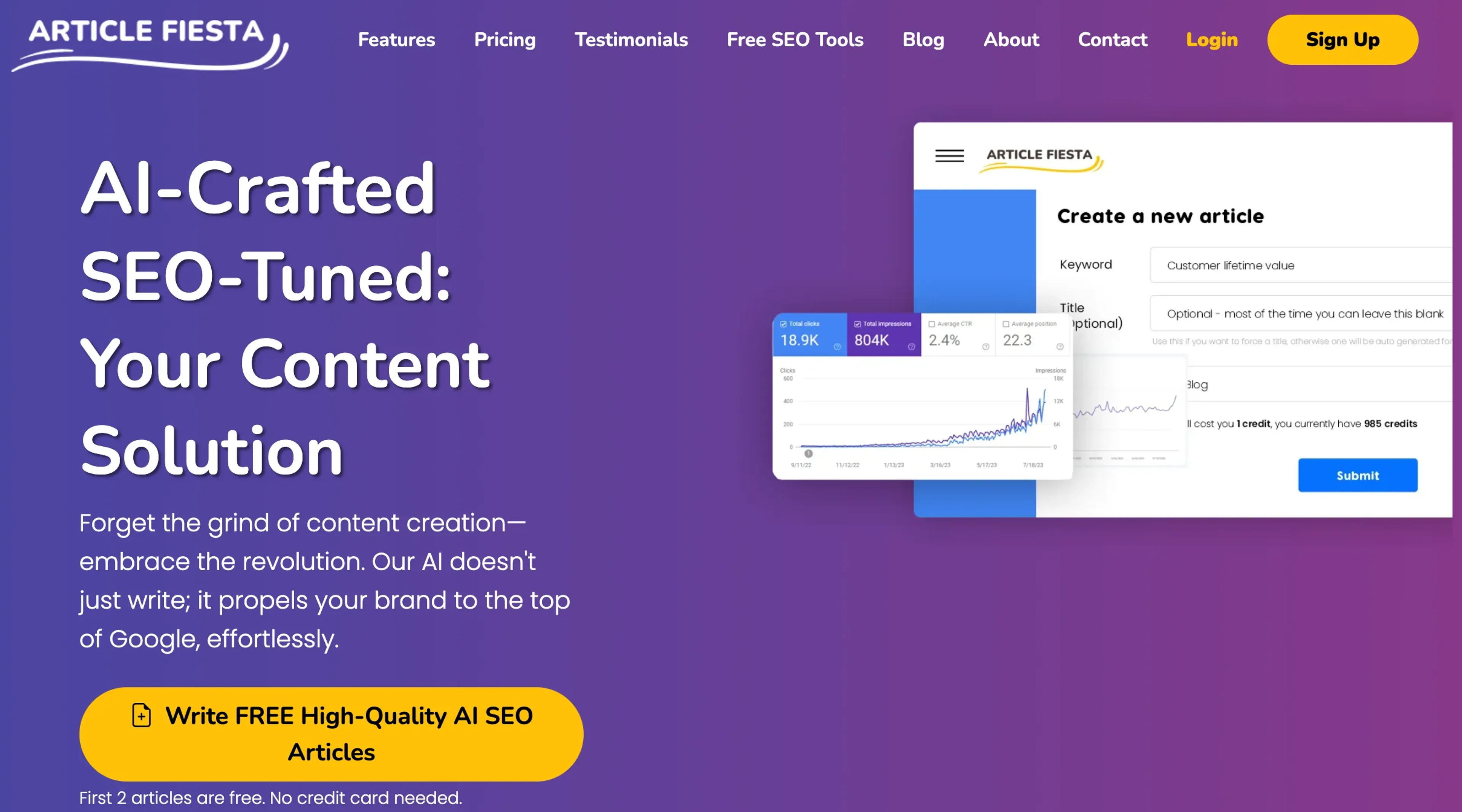 Image related to Article Fiesta, an AI tool for improving search engine optimization.