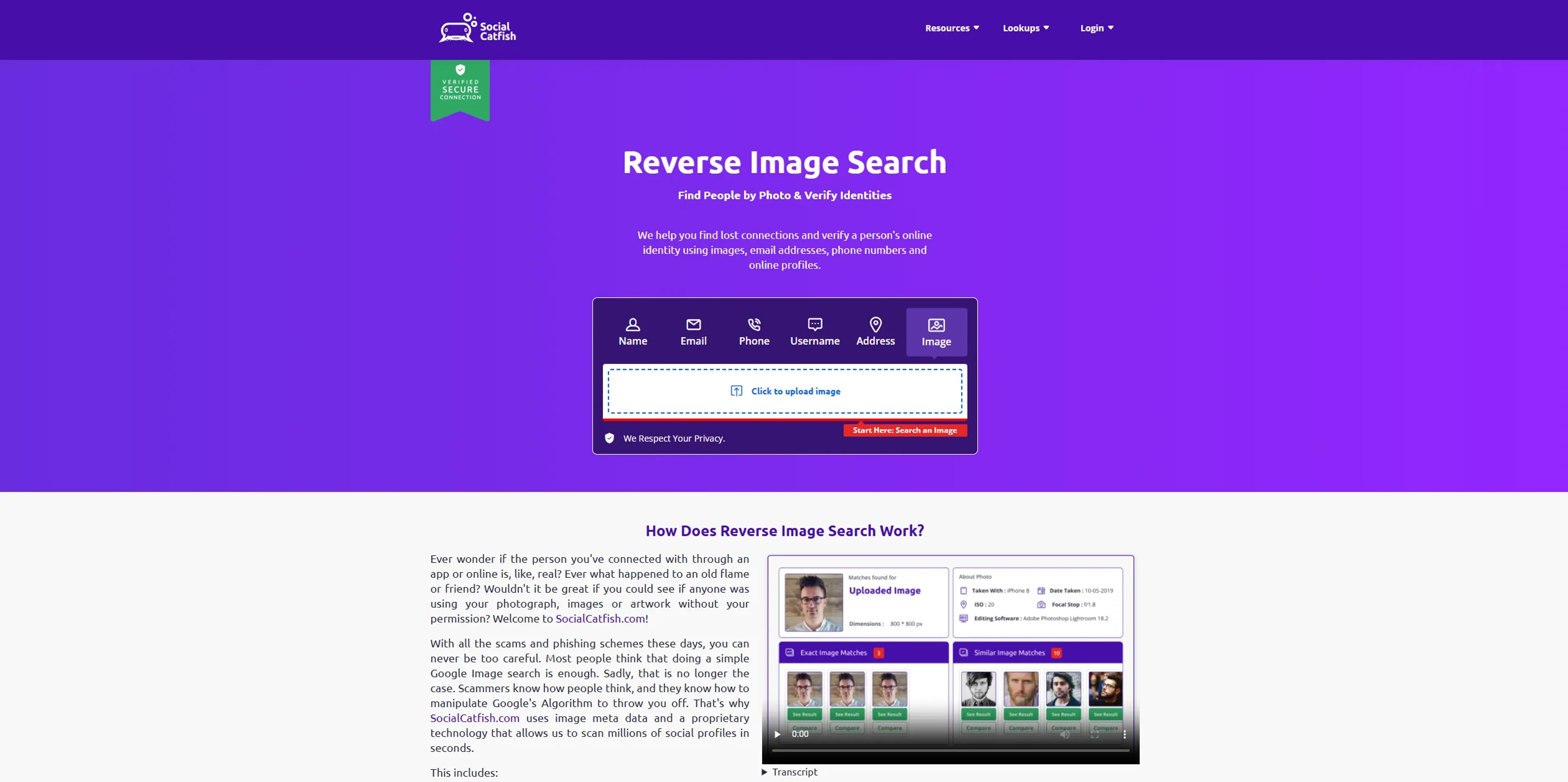 Image related to Social Catfish Reverse Image Search, an AI tool for conducting and organizing research.