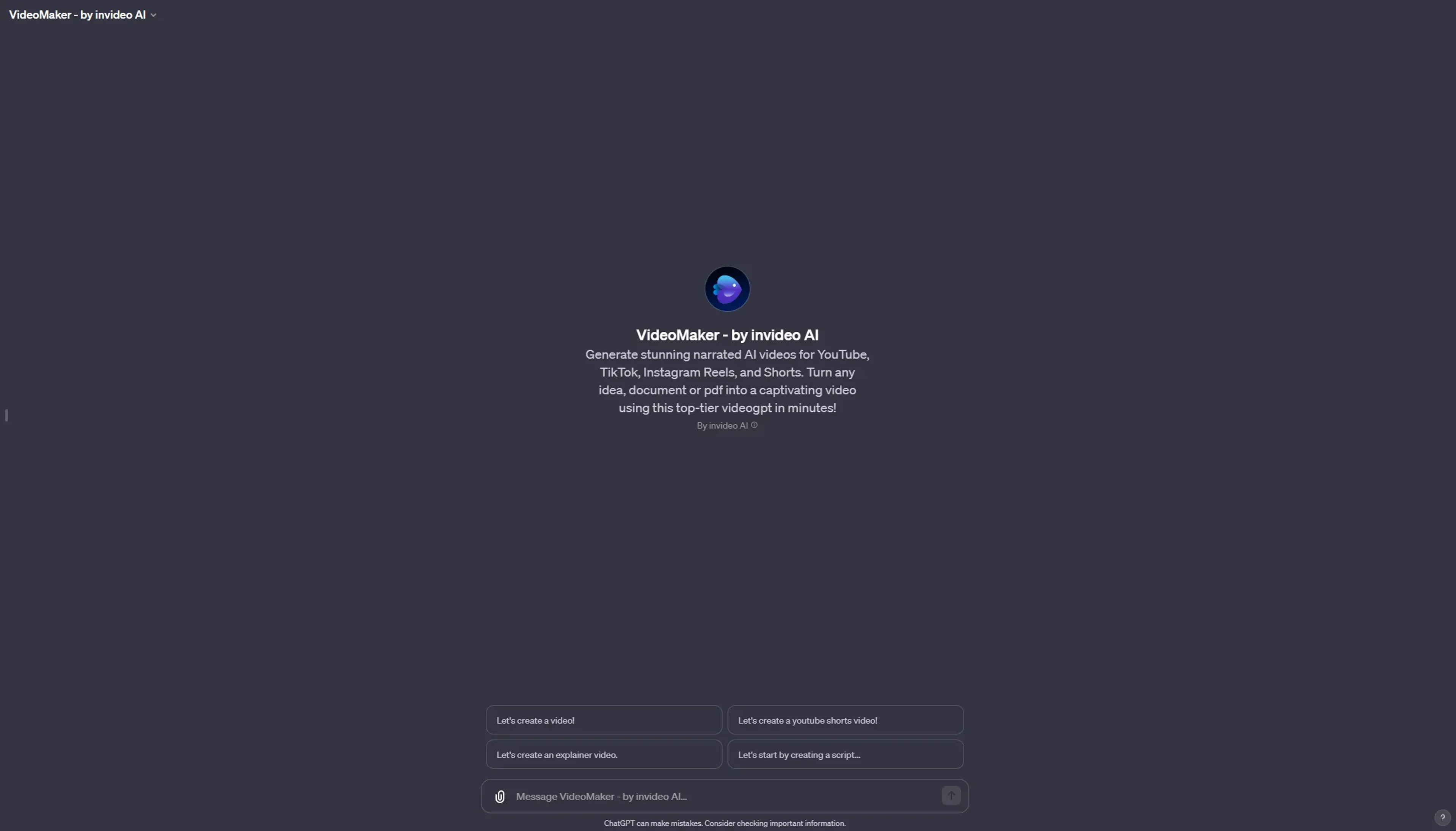 Image related to Videomaker by Invideo AI, an AI tool for turning text into videos.