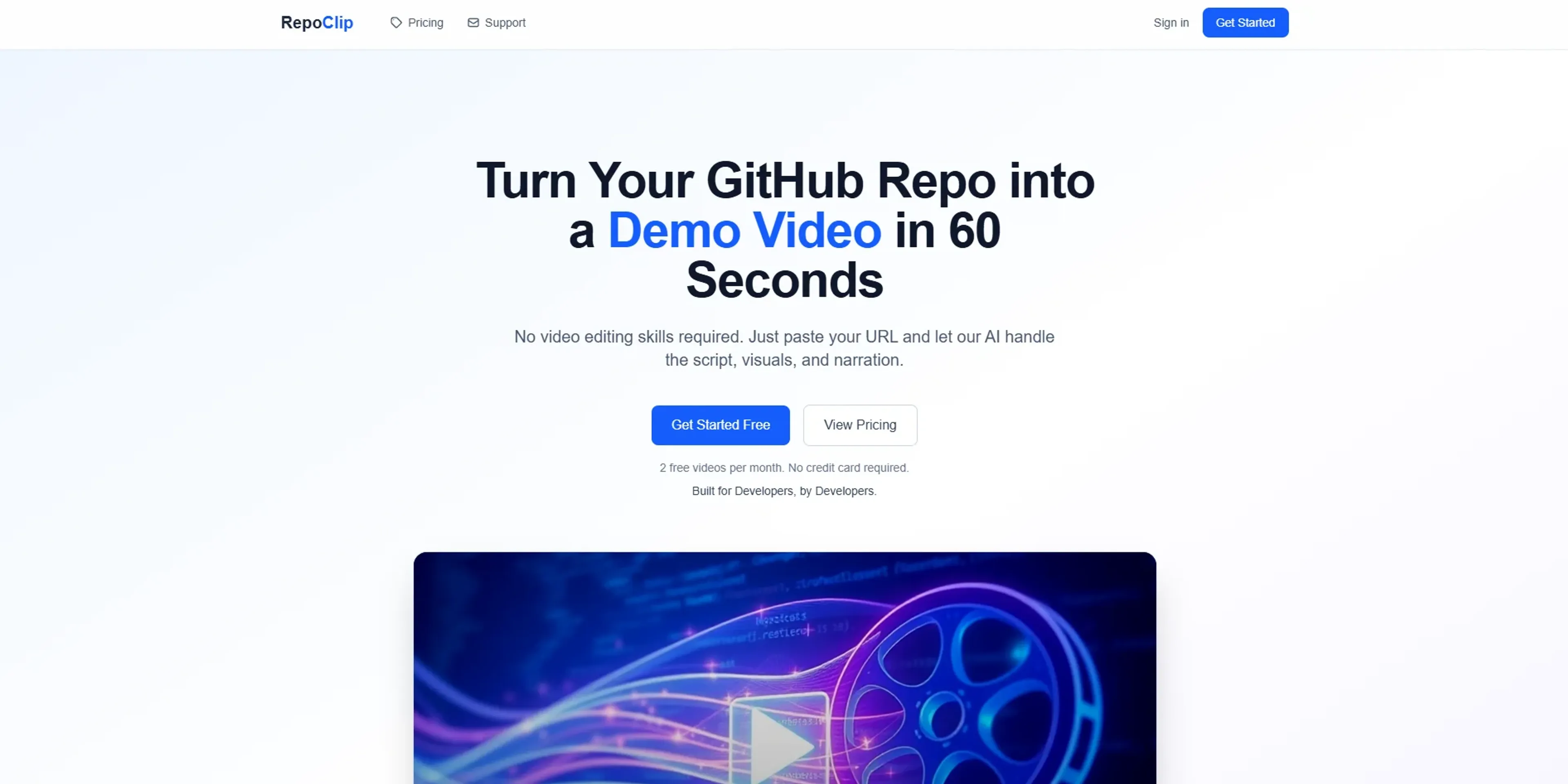 Image related to RepoClip, an AI tool for generating realistic videos.