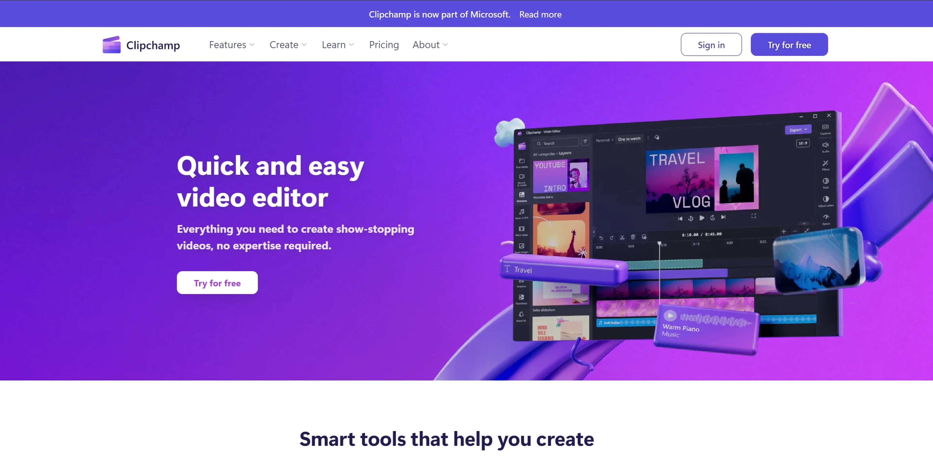Image related to Clipchamp, an AI tool for generating realistic videos.