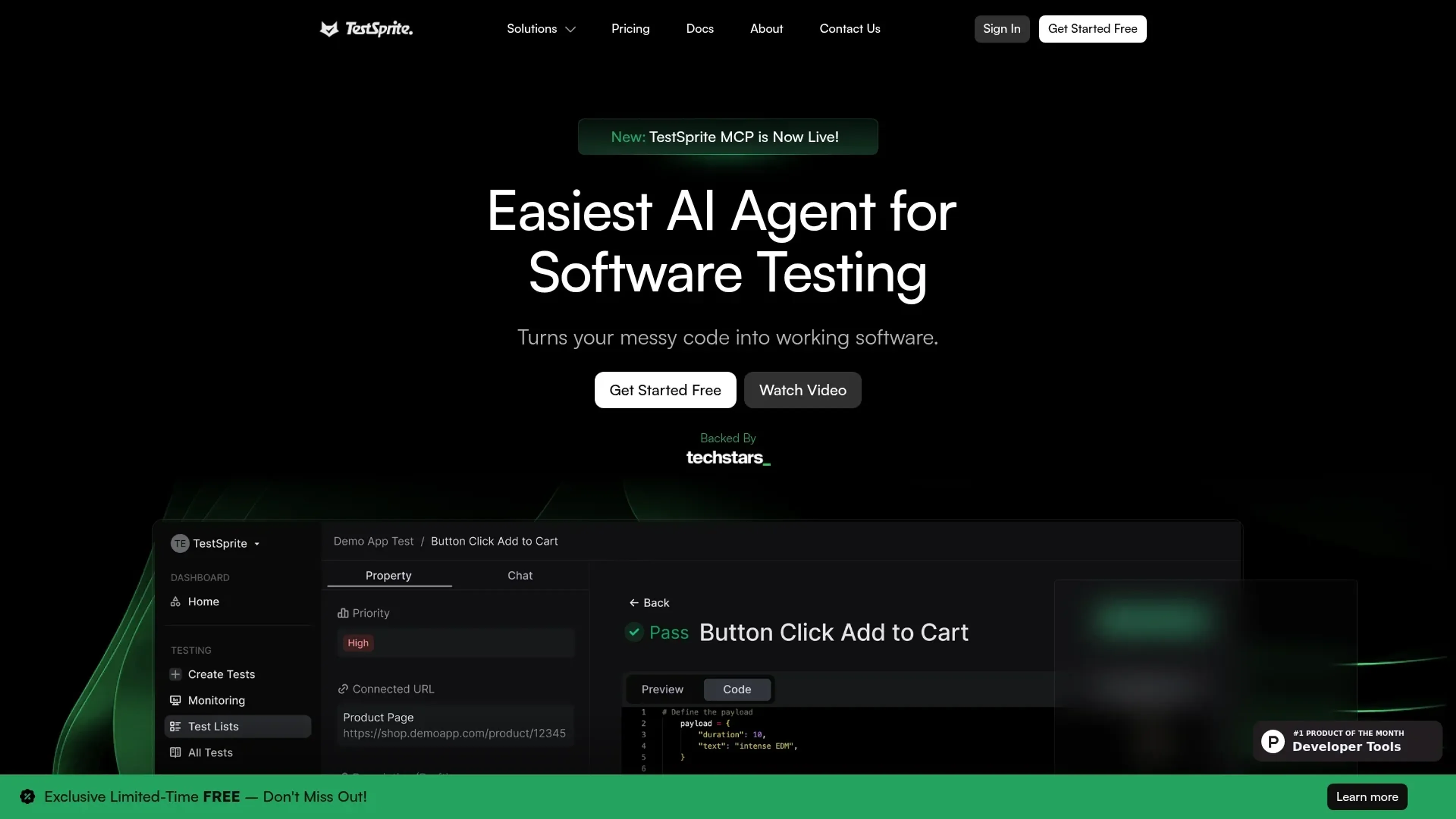 Image related to TestSprite, an AI tool for building and deploying autonomous agents.
