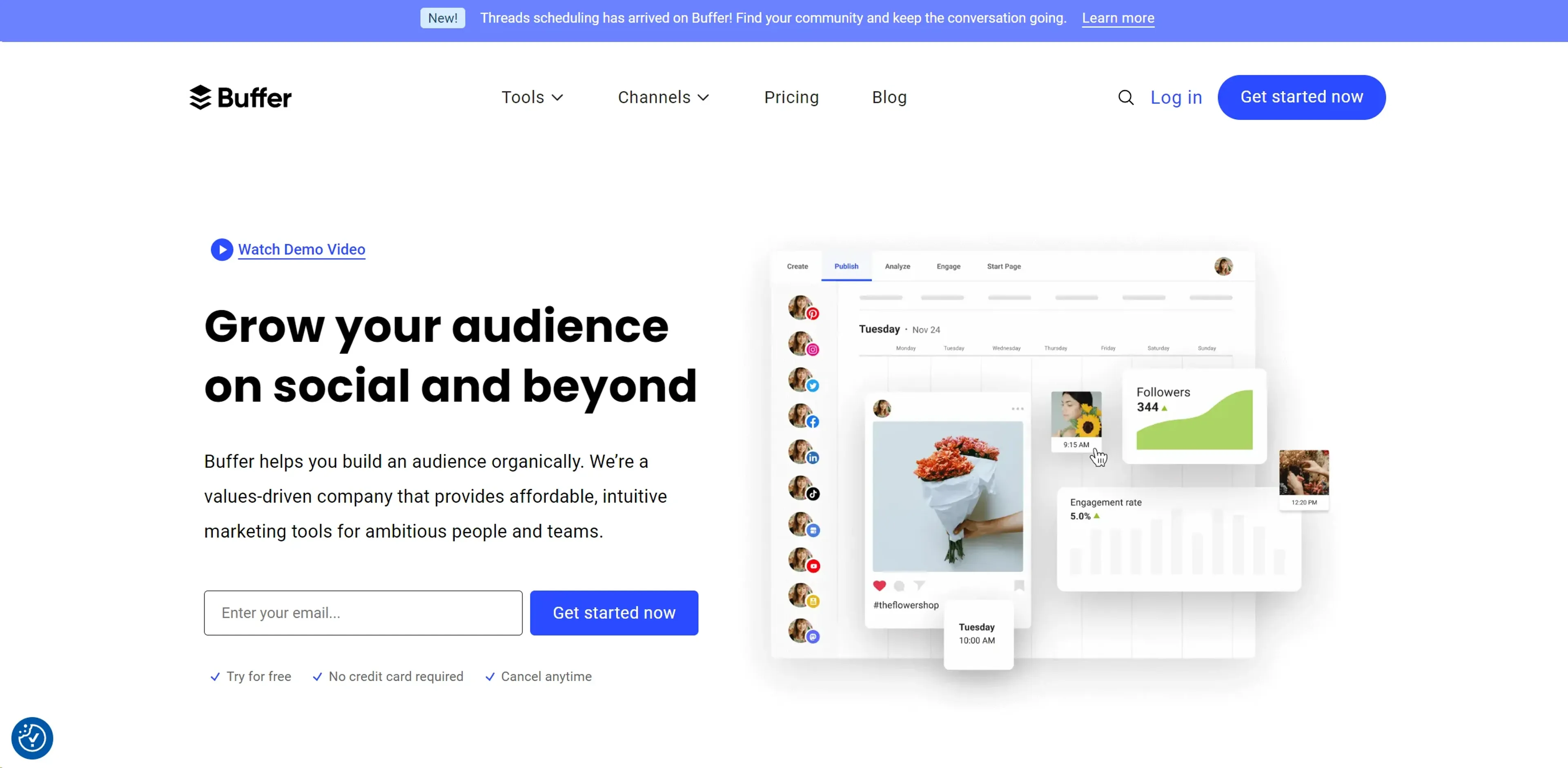 Image related to Buffer, an AI tool for managing and creating social media content.