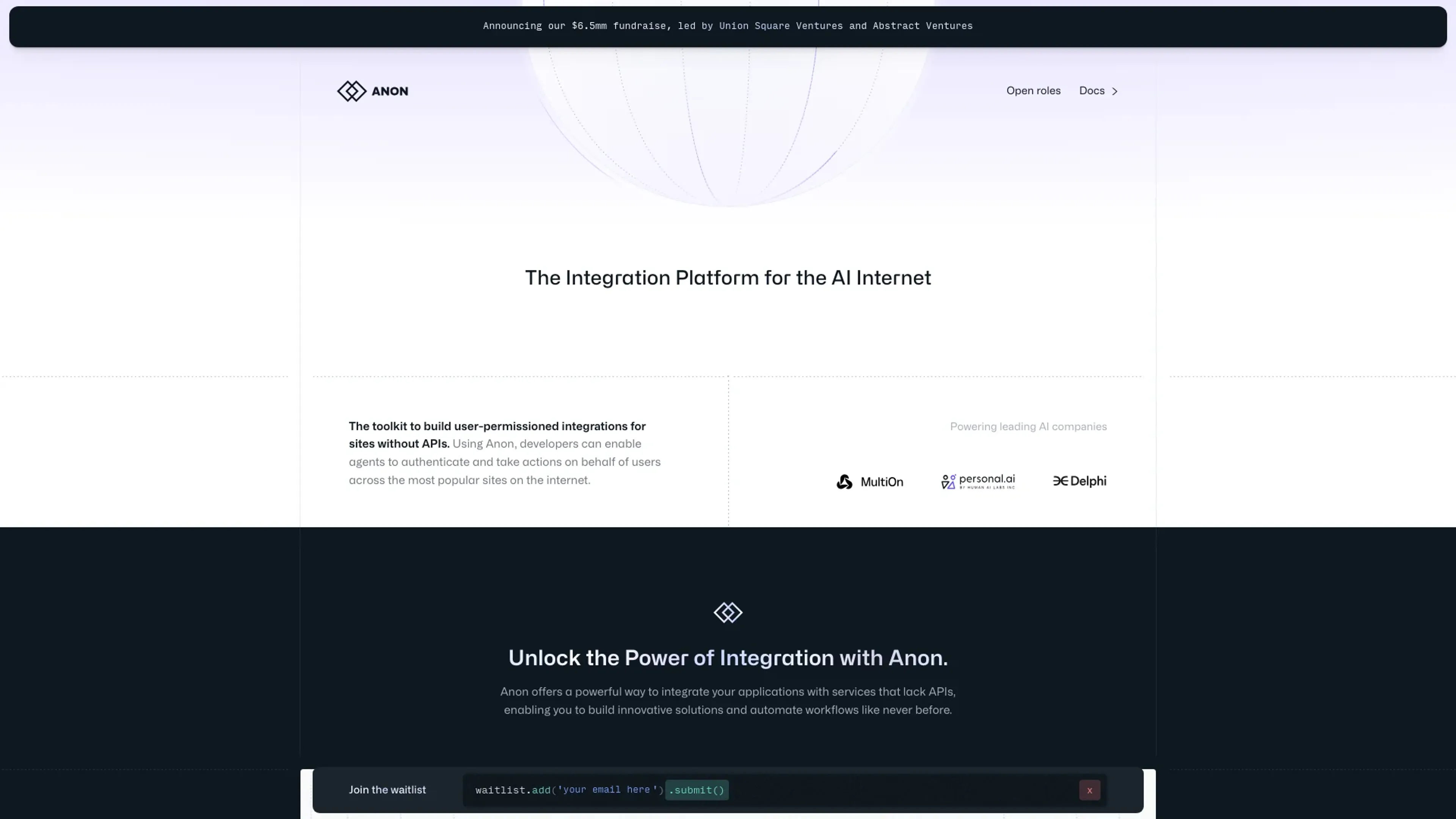 Image related to Anon, an AI tool for building and deploying autonomous agents.