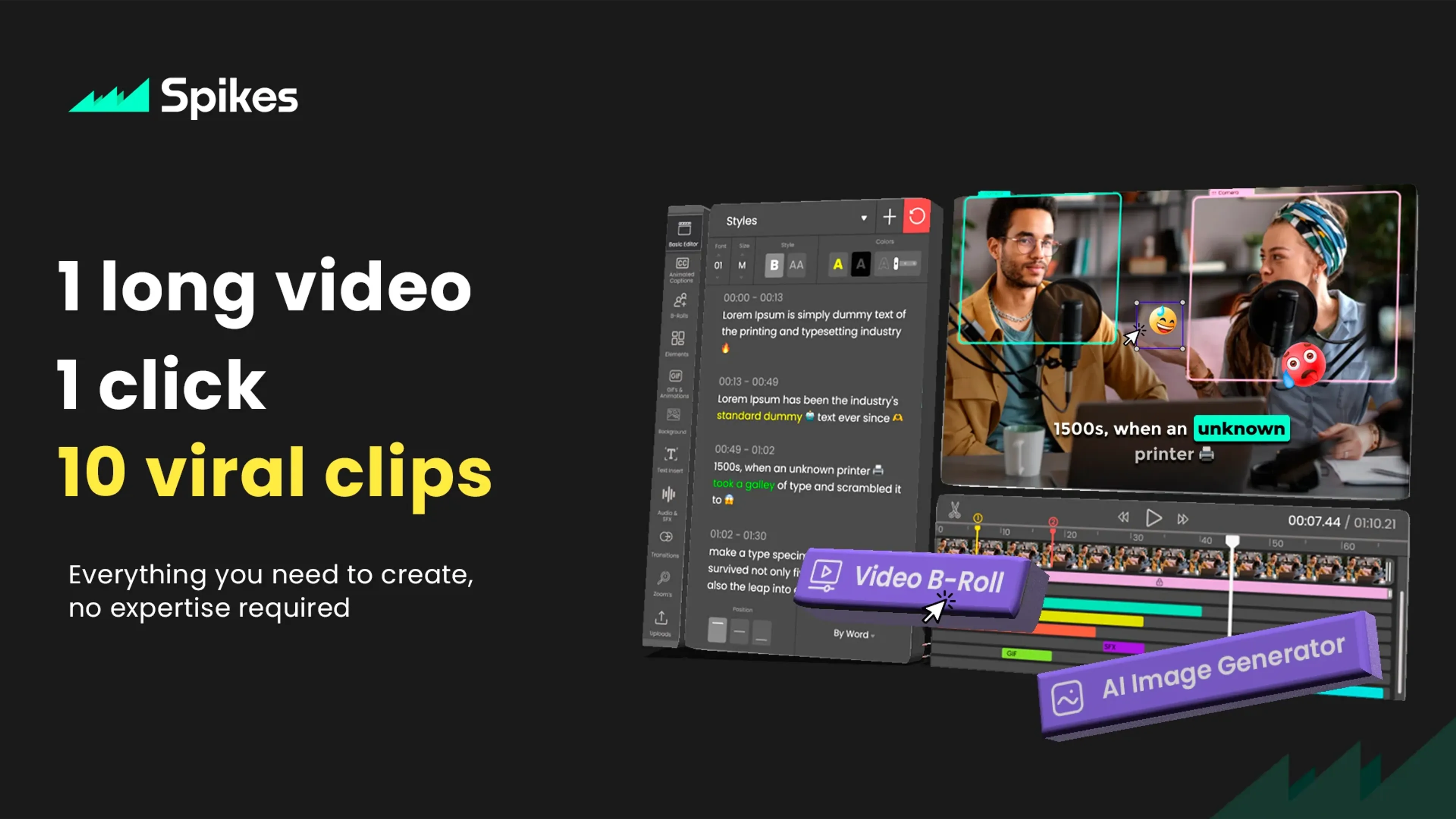 Image related to Spikes Studio, an AI tool for generating realistic videos.