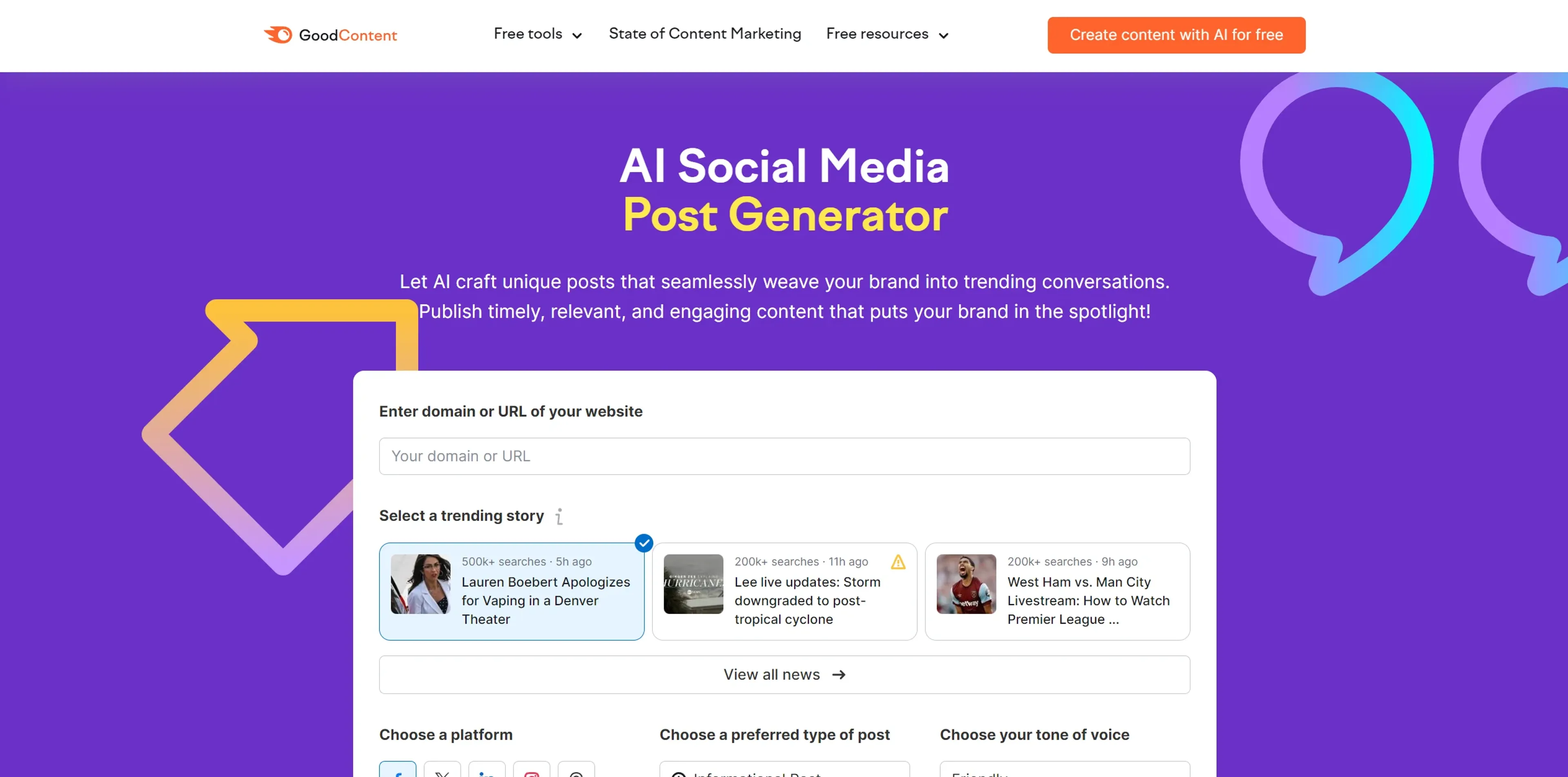Image related to AI Social Media Post Generator, an AI tool for managing and creating social media content.
