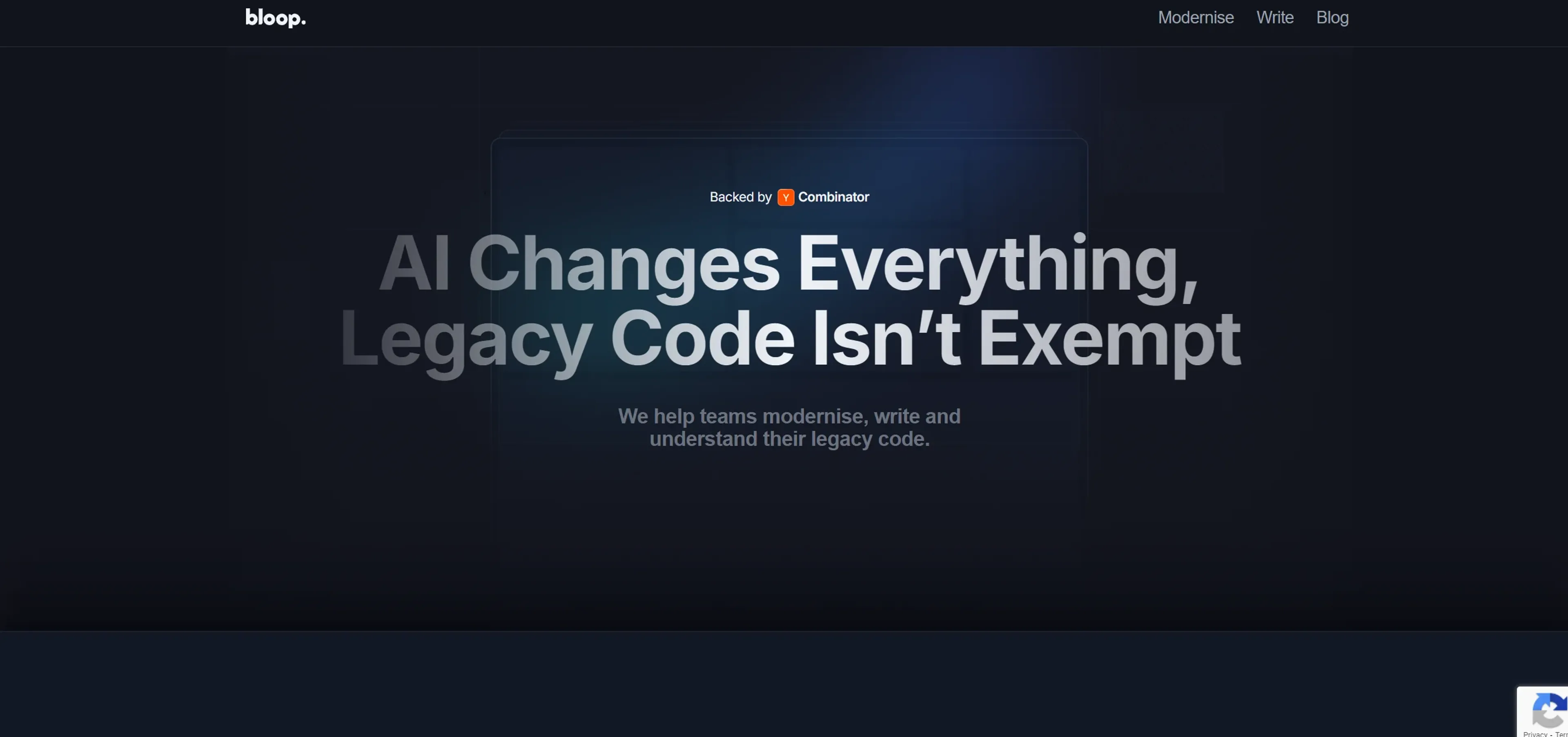 Image related to Bloop, an AI tool for assisting with programming and code generation.