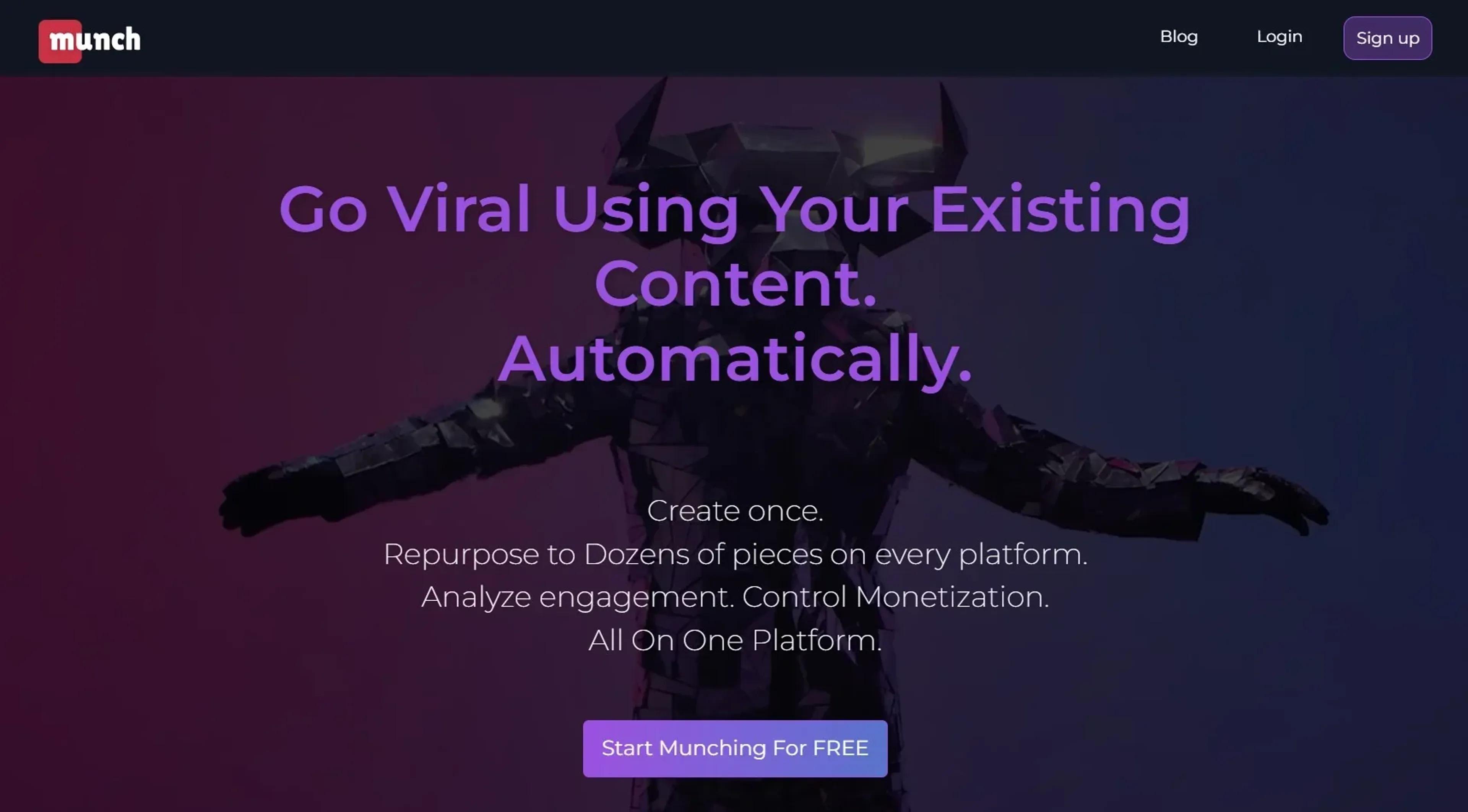Image related to Munch, an AI tool for editing and refining video content.