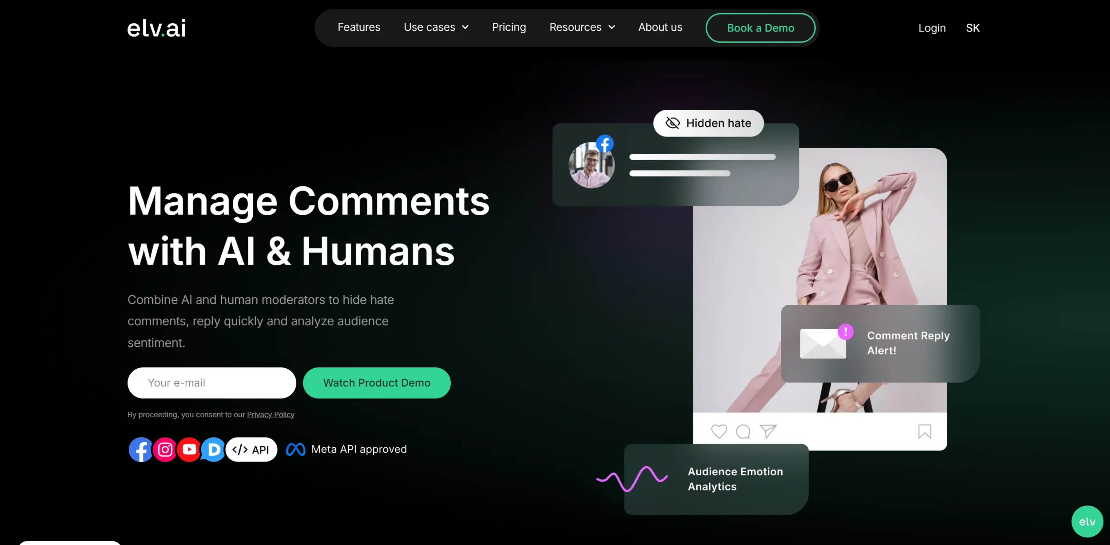 Image related to Elv.ai, an AI tool for managing and creating social media content.