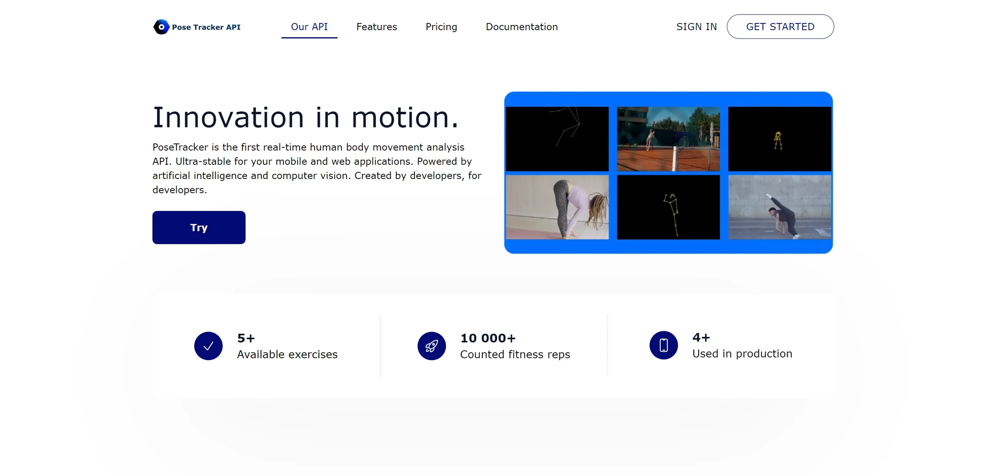 Image related to PoseTracker API, an AI tool for fitness tracking and personalized workouts.