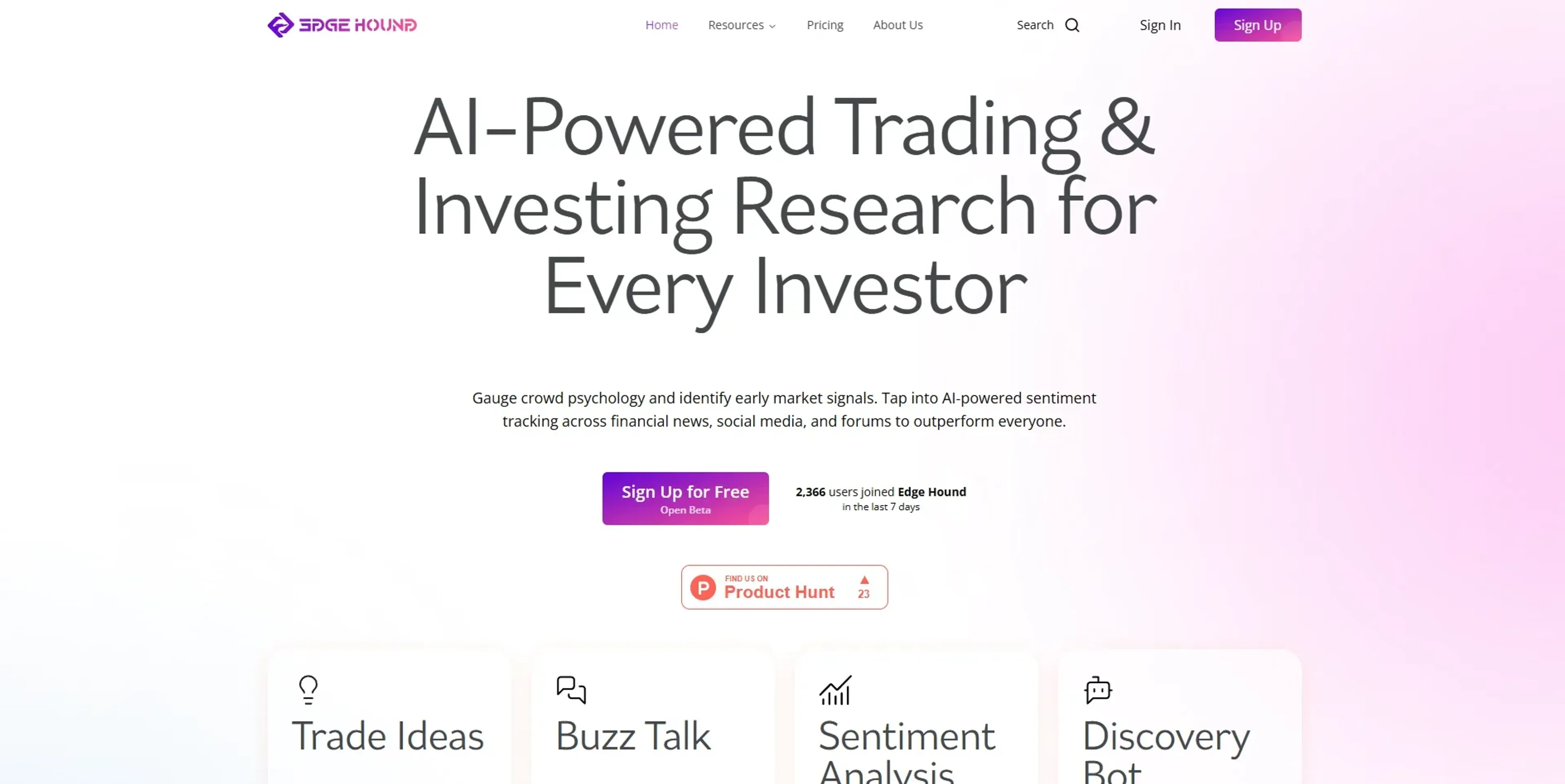 Image related to Edge Hound, an AI tool for analyzing and trading stocks.