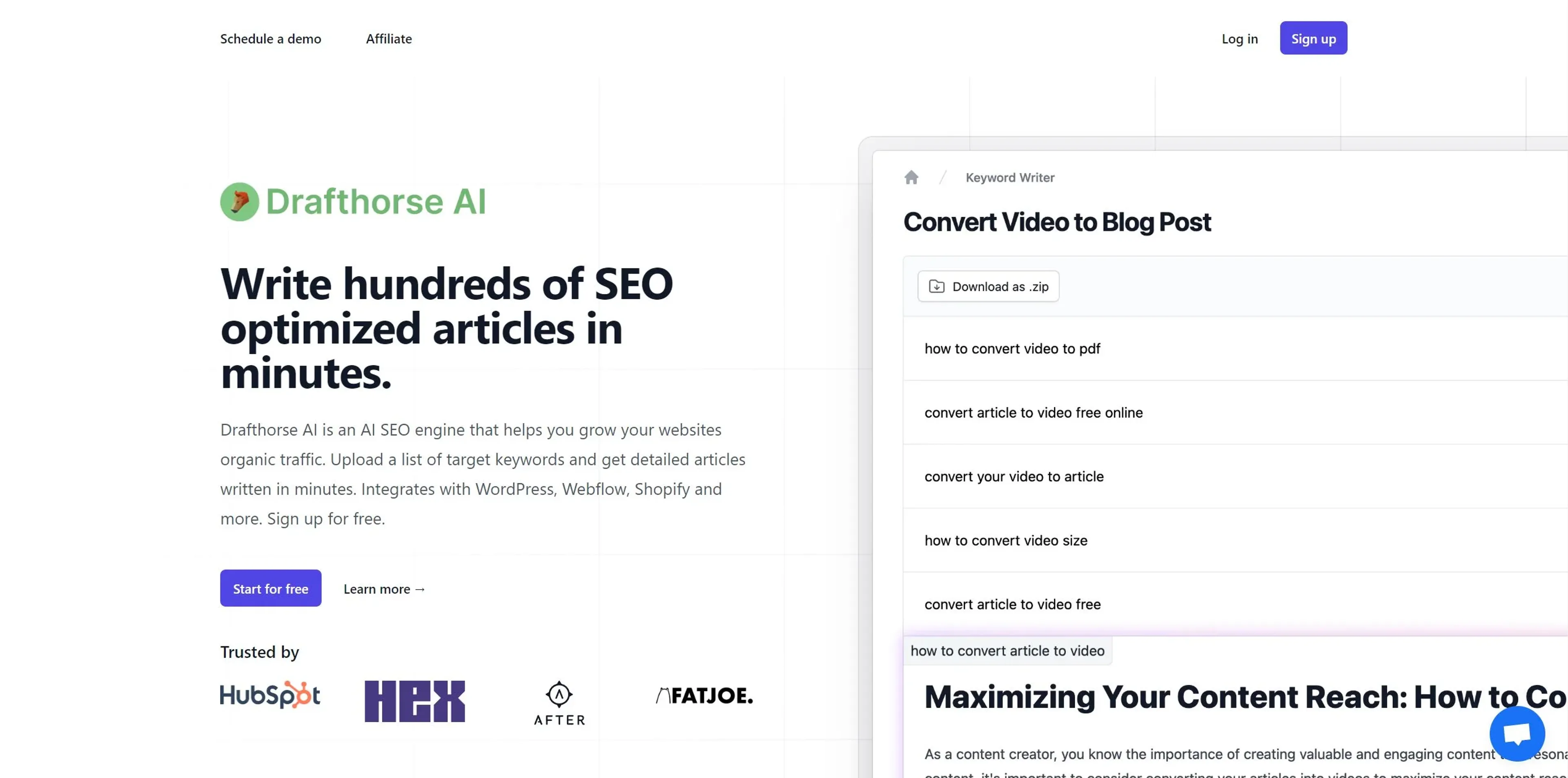 Image related to Drafthorse AI, an AI tool for improving search engine optimization.