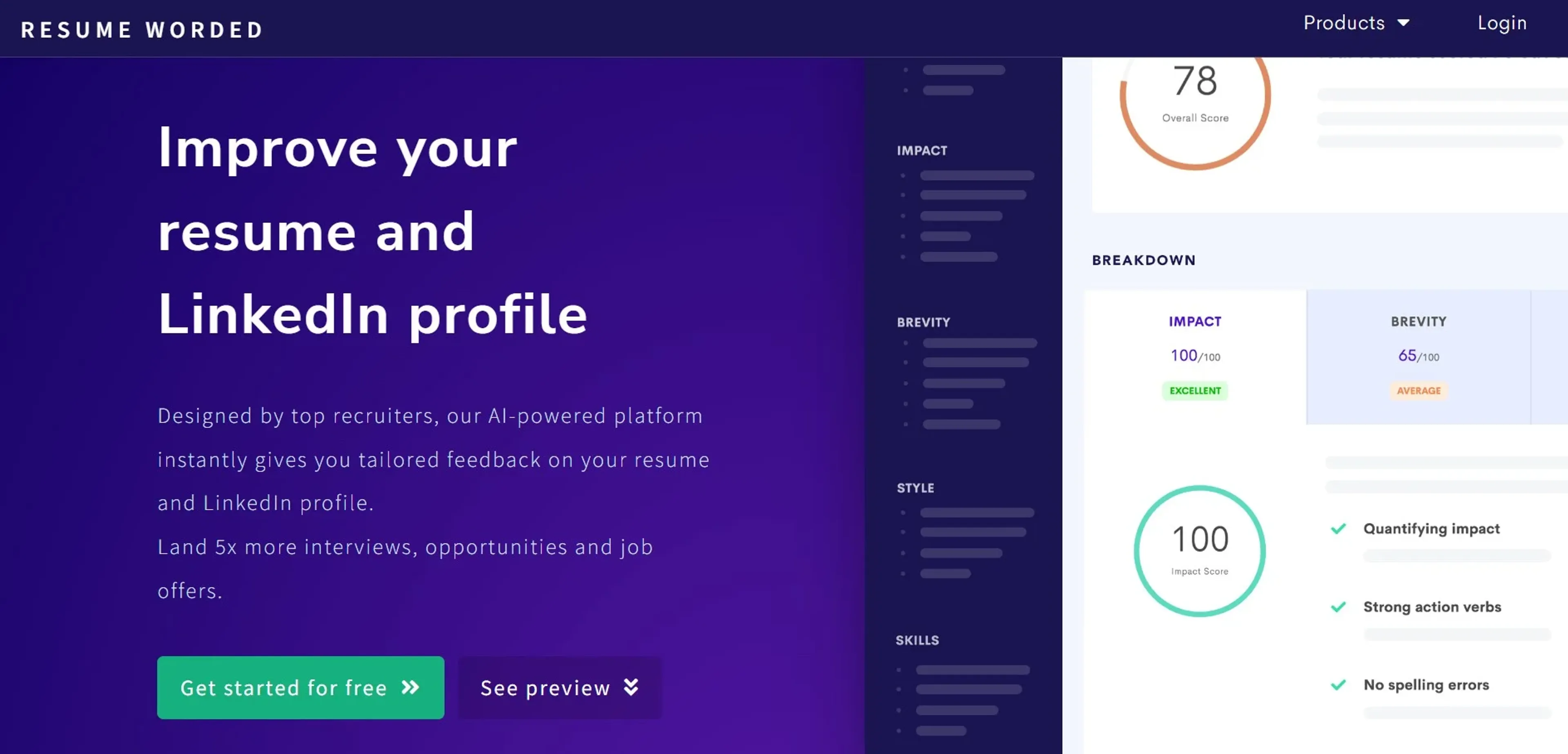Image related to Resume Worded, an AI tool for HR management and recruitment.