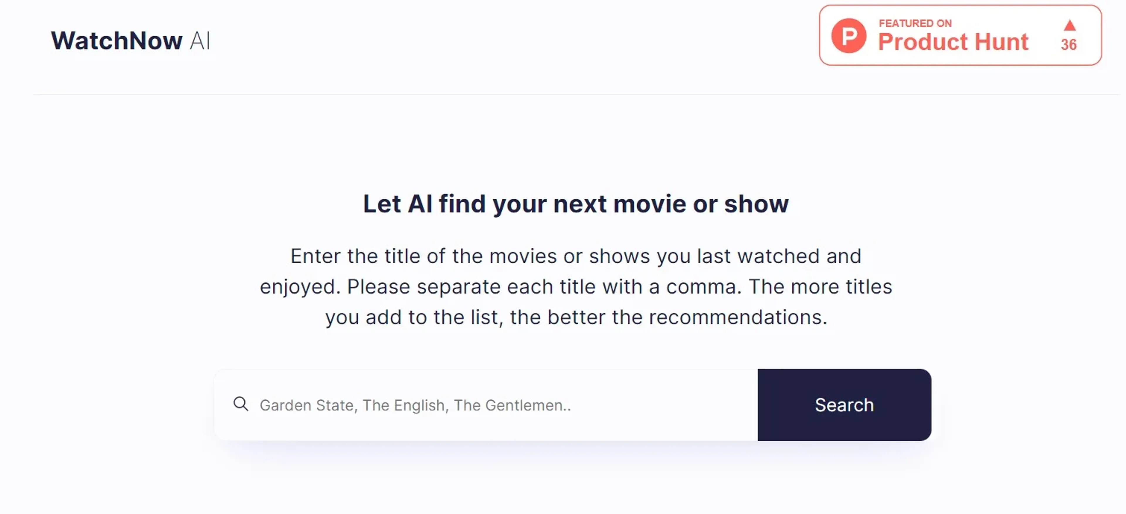 Image related to WatchNow AI, a fun AI tool for creativity and entertainment.