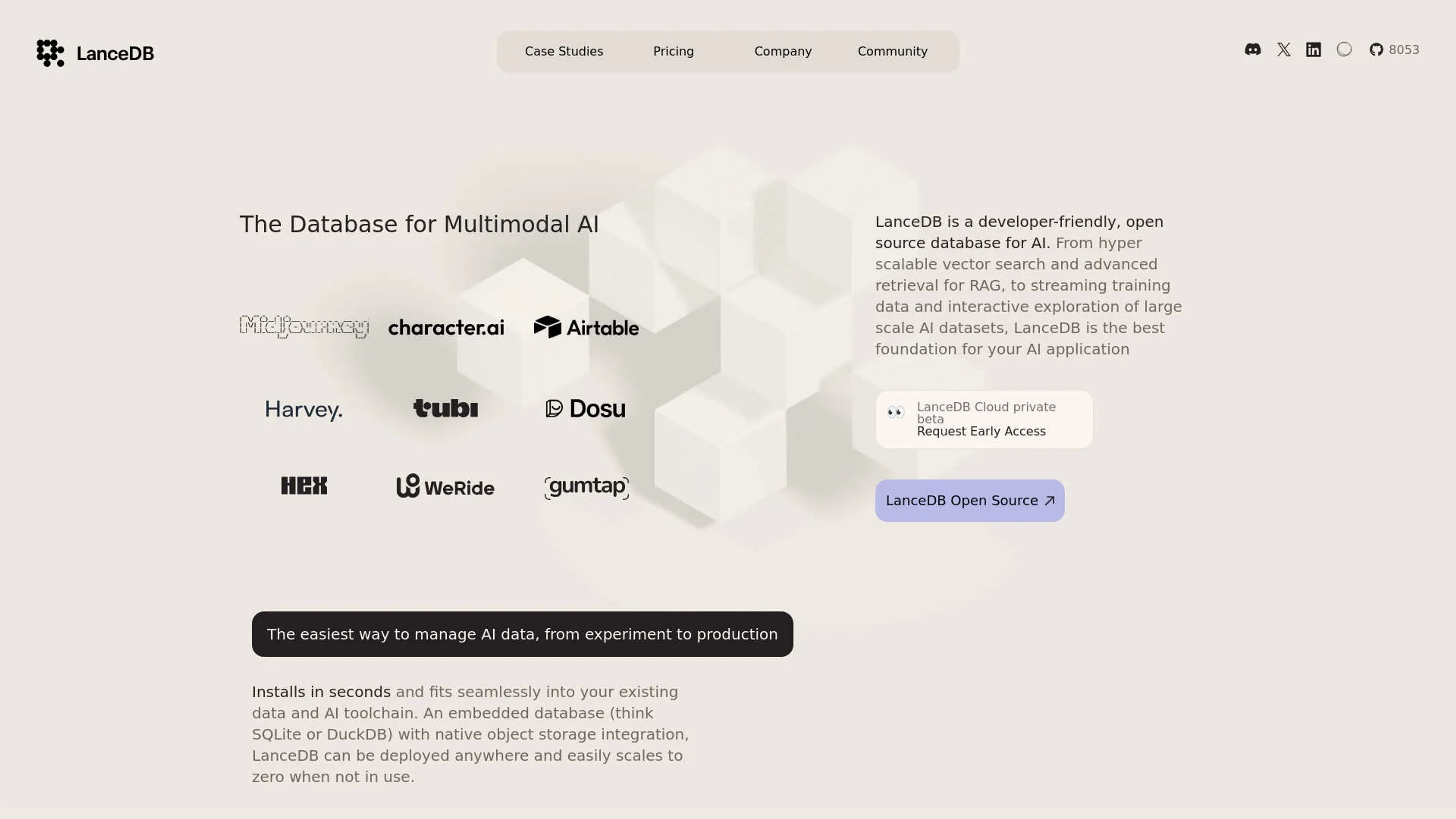 Image related to LanceDB, an AI tool for building and deploying autonomous agents.