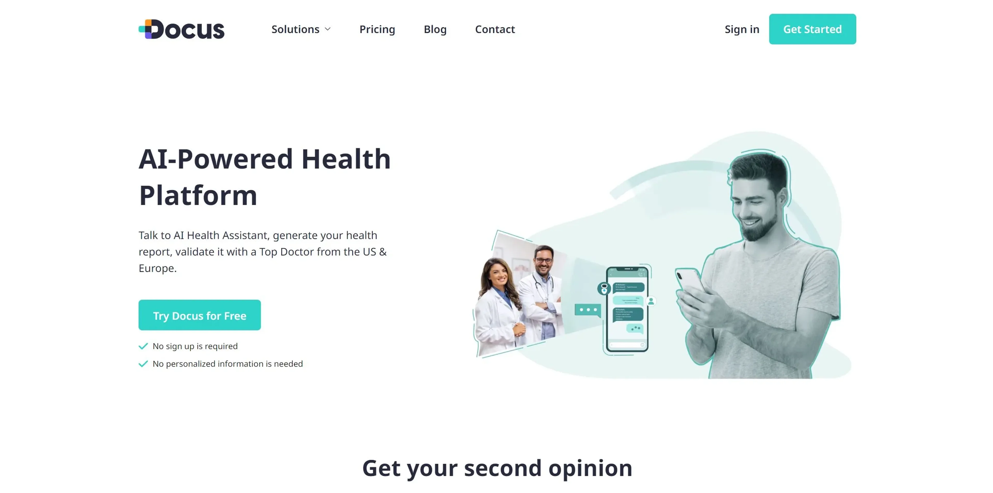 Image related to Docus, an AI tool for health monitoring and wellness support.