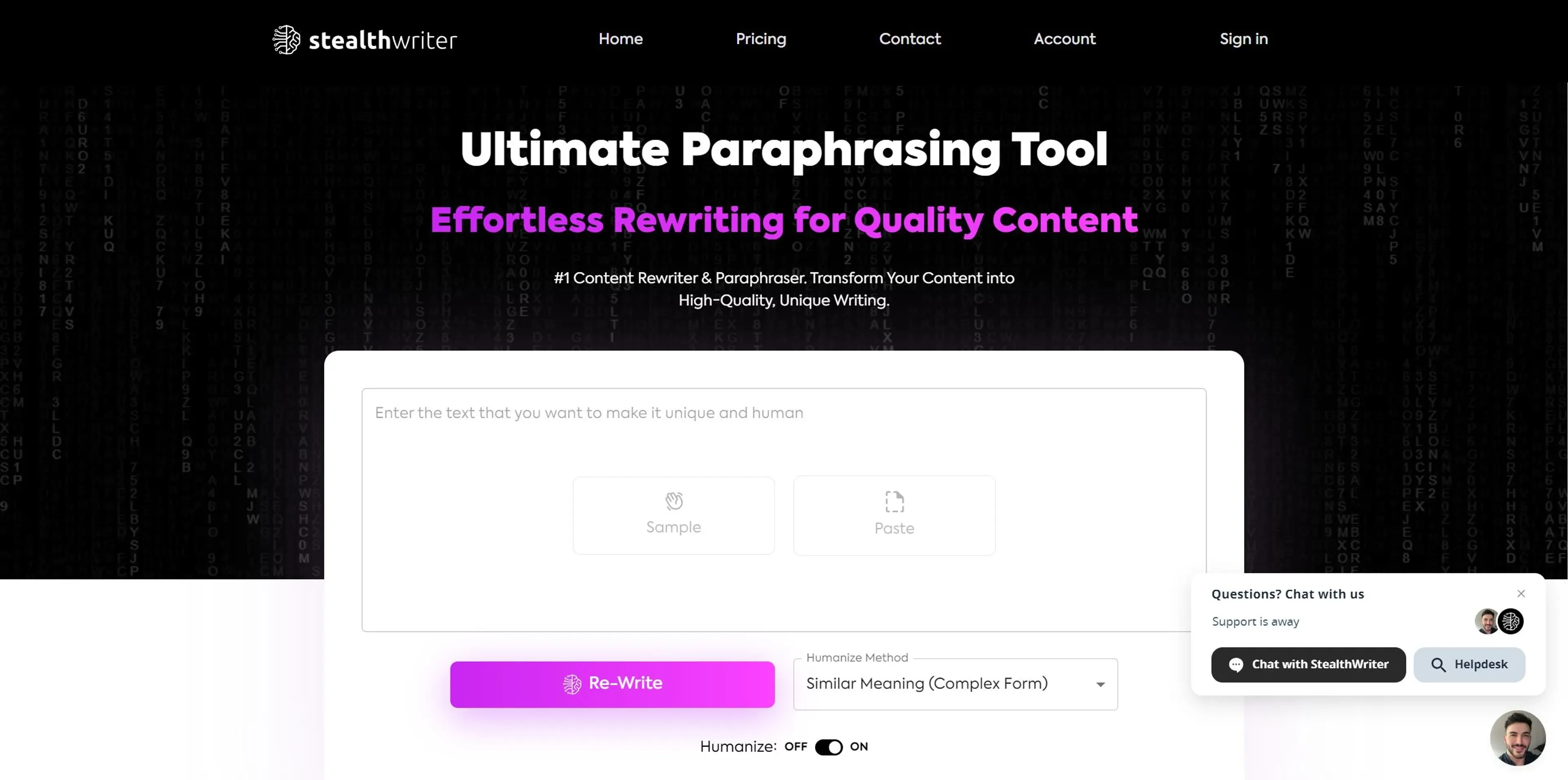 Image related to Stealthwriter, an AI tool for rephrasing and improving text.