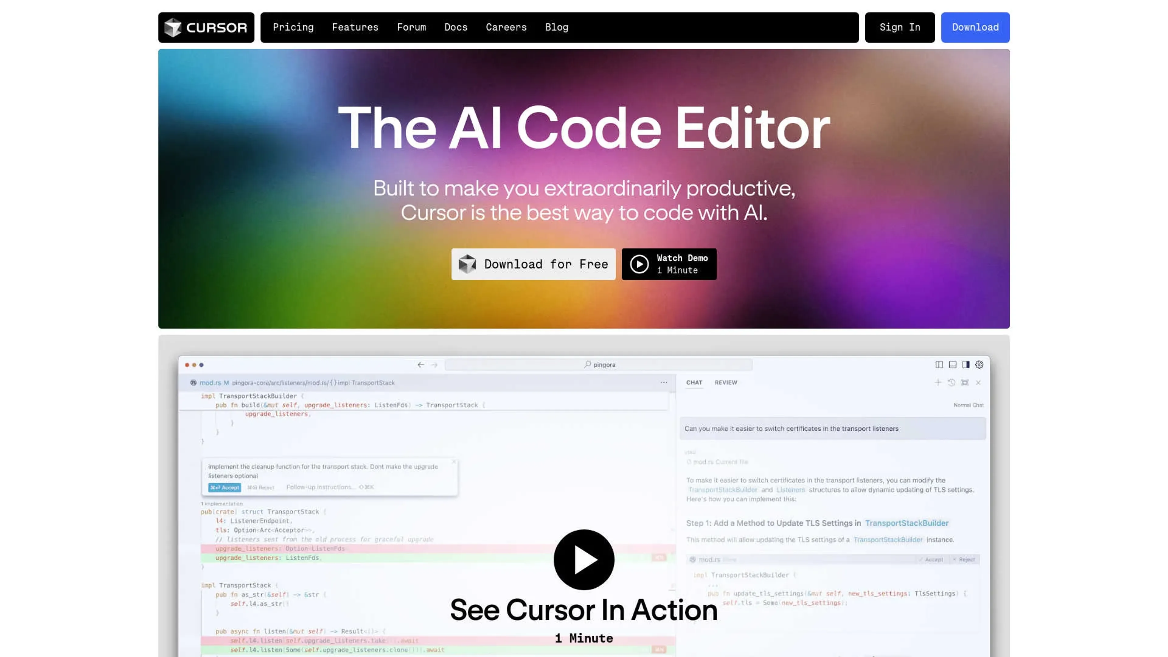 Image related to Cursor, an AI tool for assisting with programming and code generation.