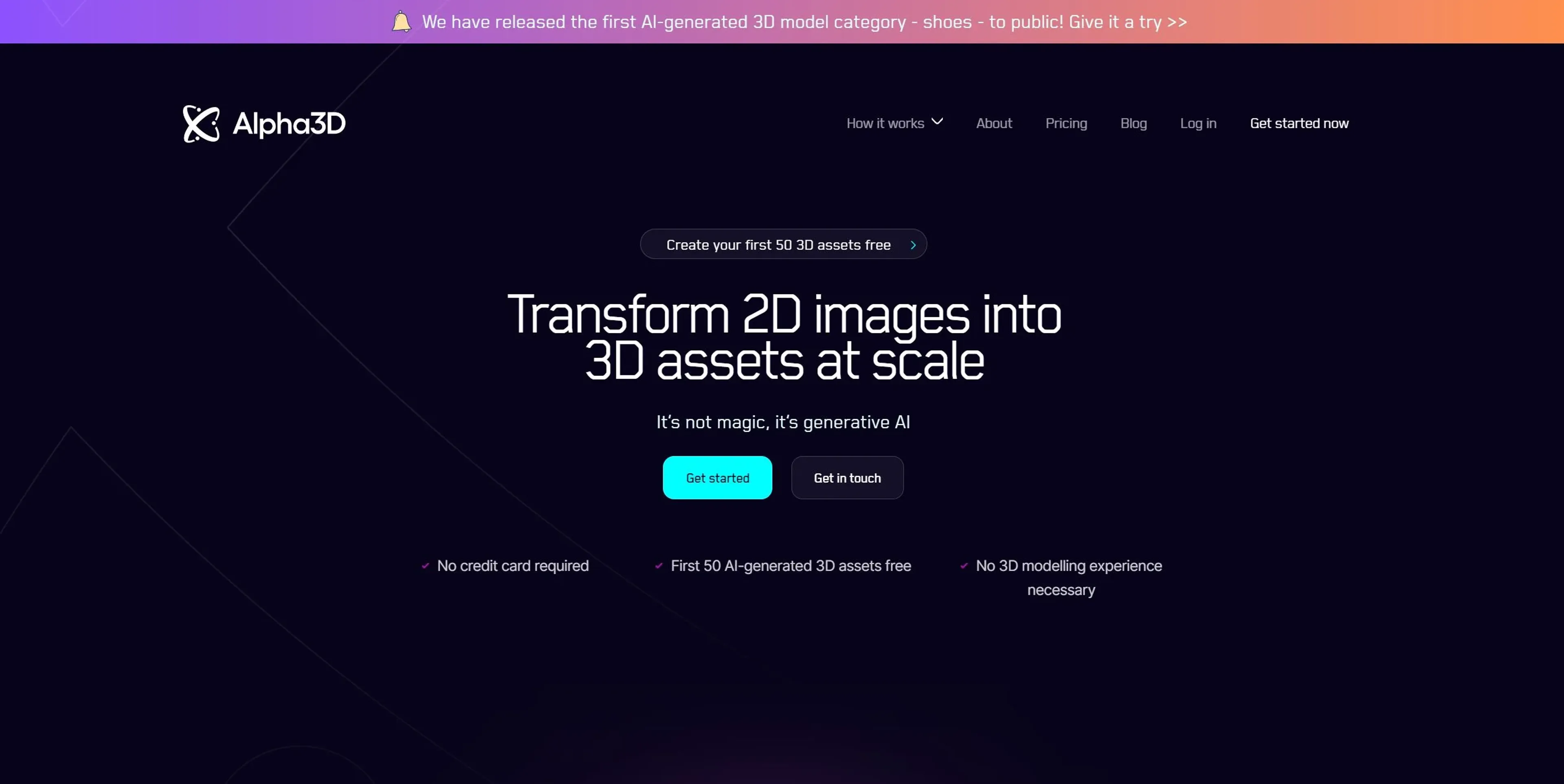 Image related to Alpha3D, an AI tool for generating and editing 3D models.