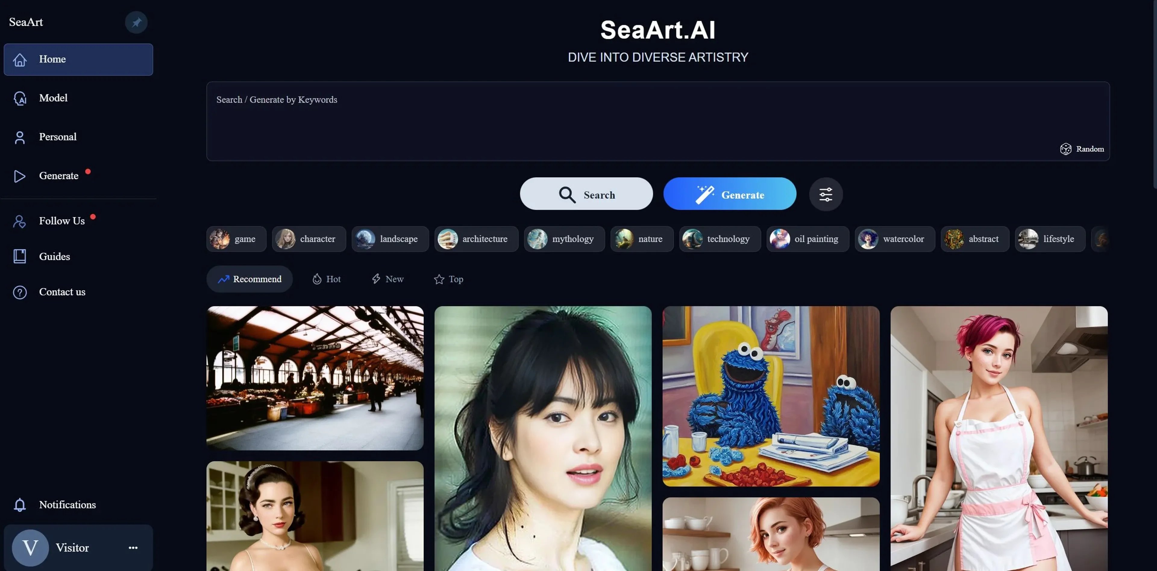 Image related to SeaArt AI, an AI tool for generating images from prompts.