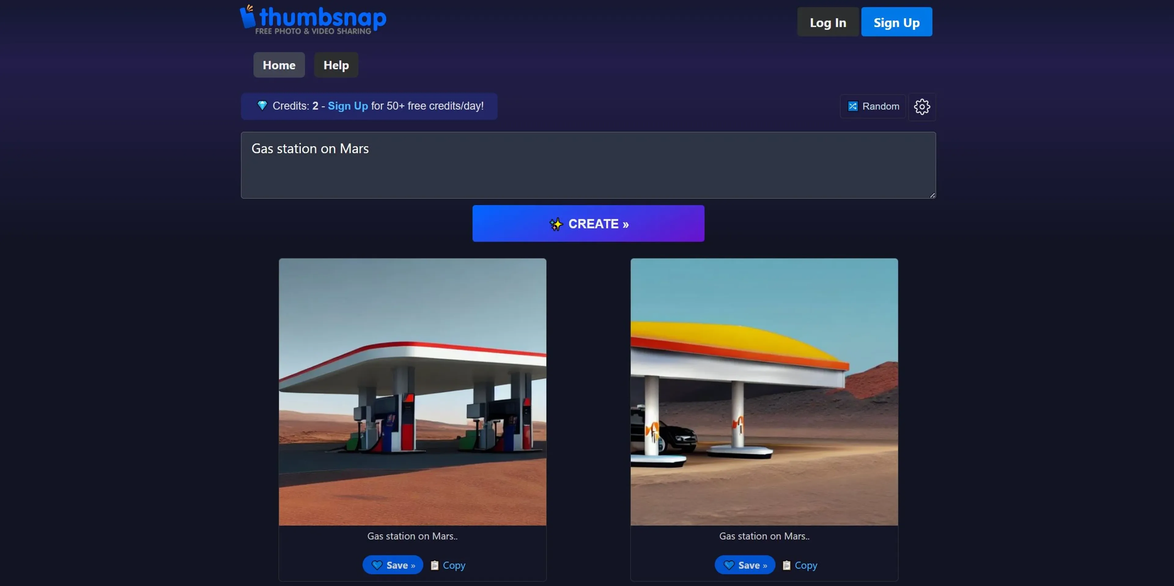 Image related to Thumbsnap, an AI tool for generating images from prompts.