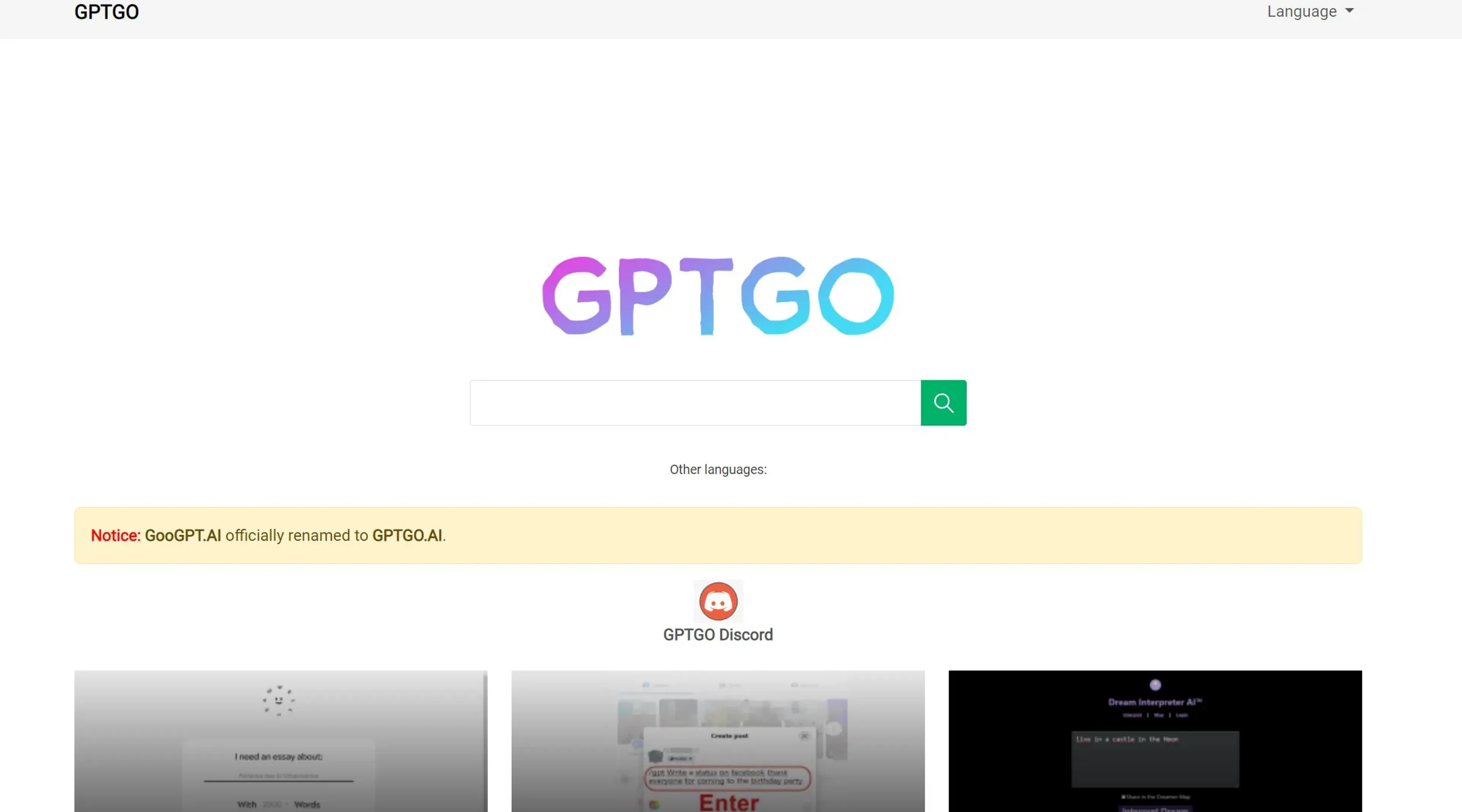 Image related to GPTGO, an AI-powered search engine for smarter results.
