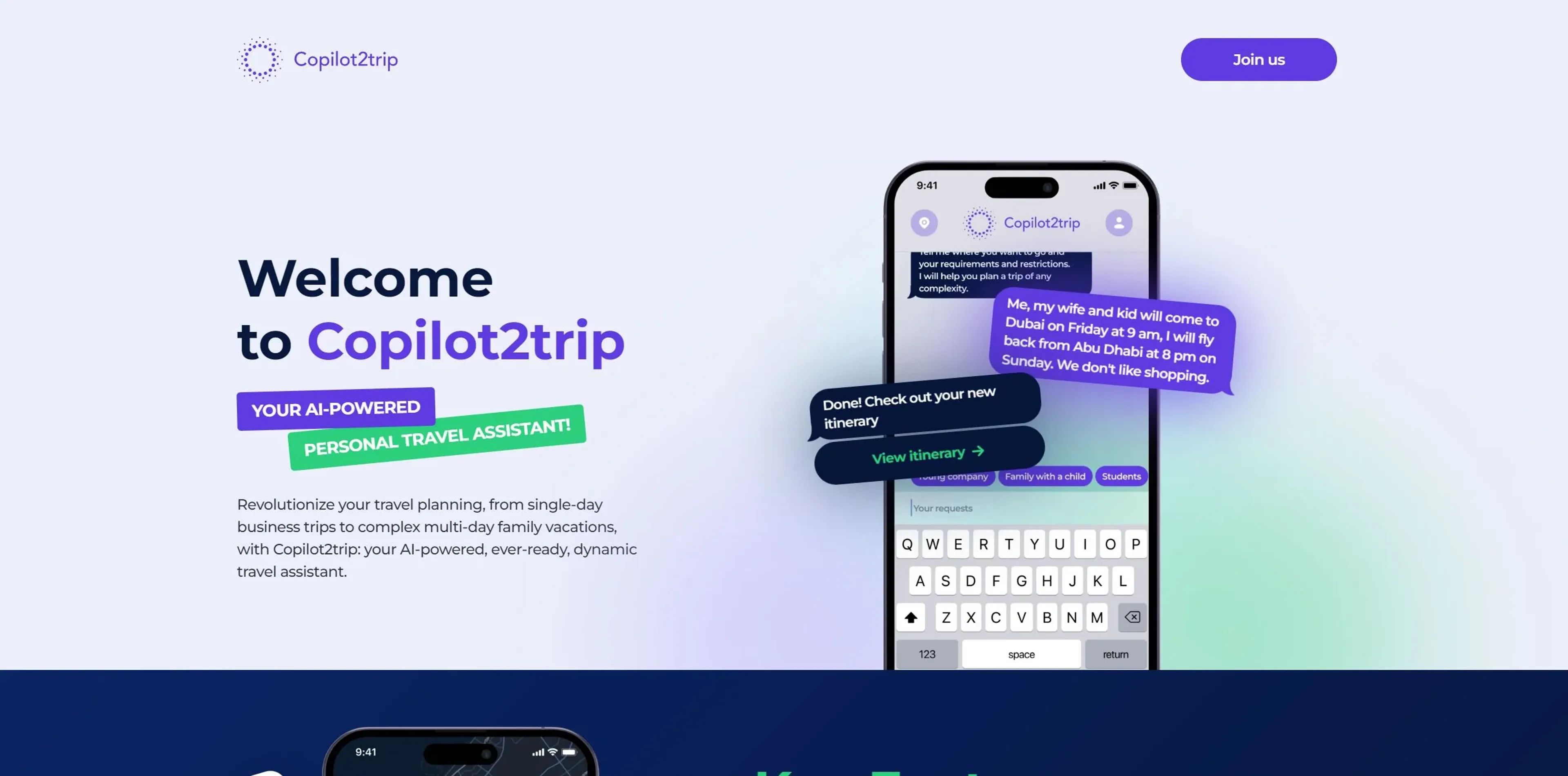 Image related to Copilot2trip, an AI tool for planning and optimizing travel experiences.