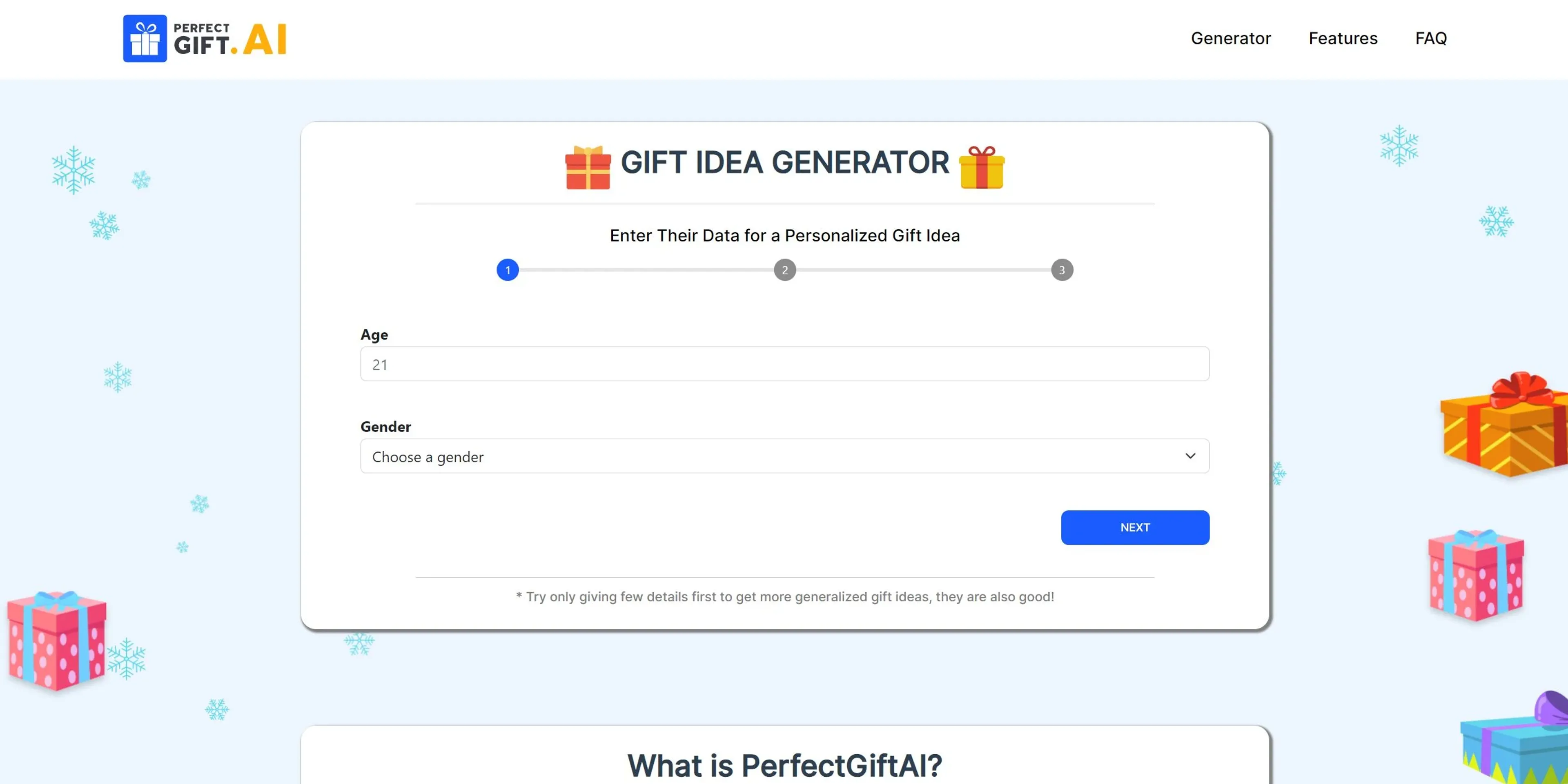 Image related to PerfectGift, an AI tool for generating personalized gift ideas.