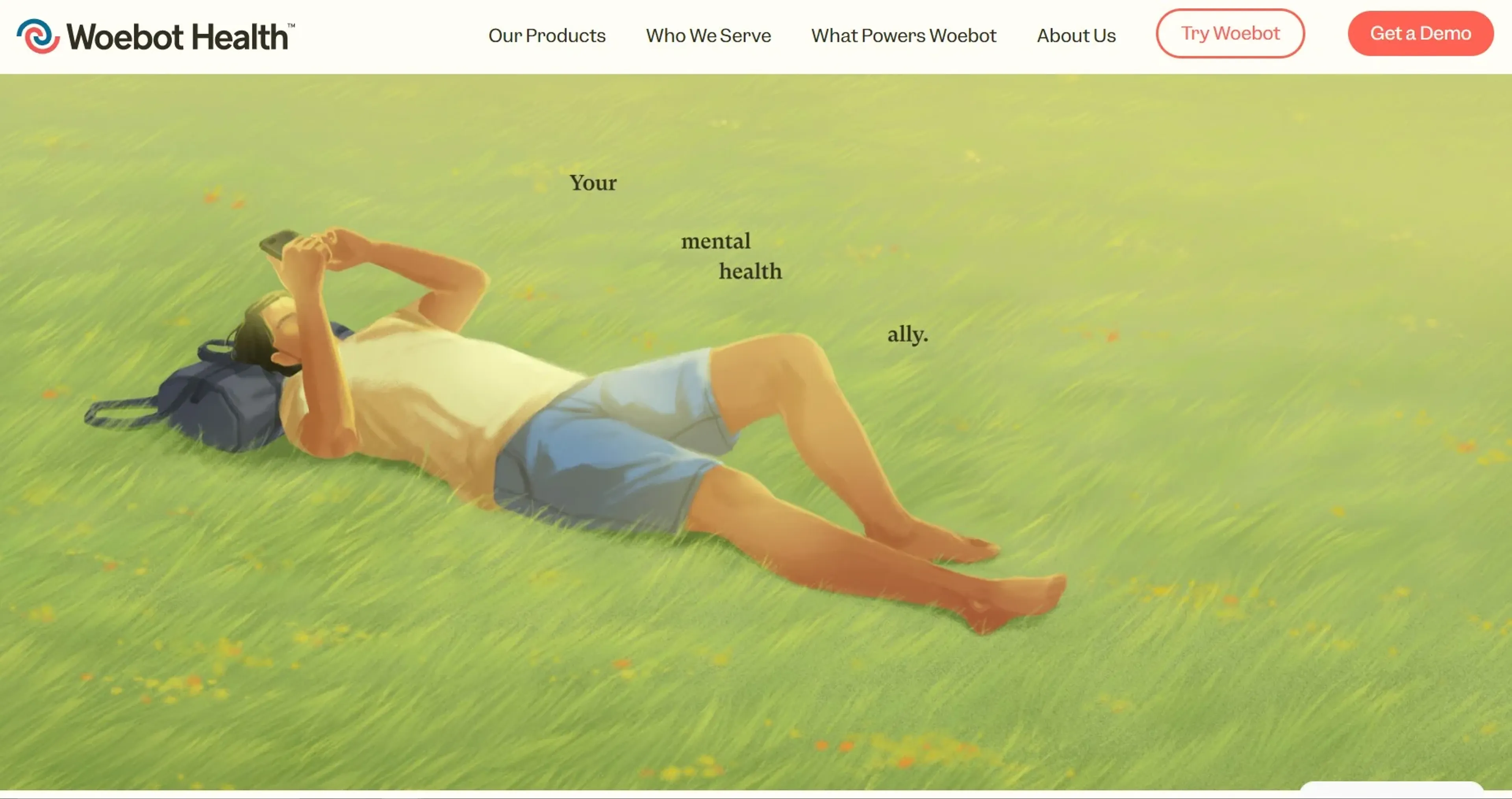 Image related to Woebot Health, an AI tool for health monitoring and wellness support.