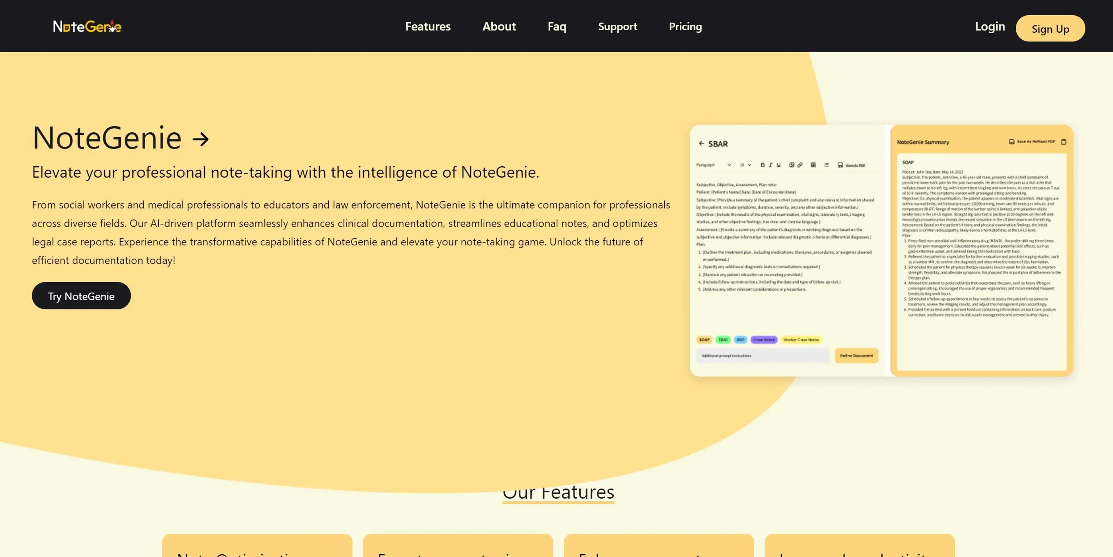 NoteGenie screenshot