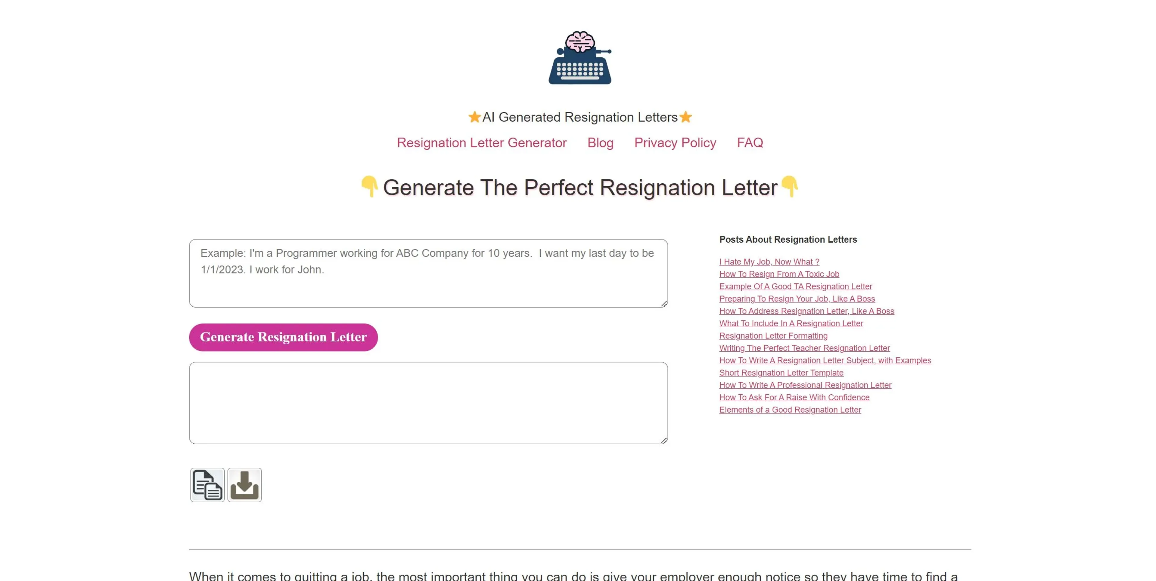 Image related to Resign.ai, an AI tool for assisting with writing and content creation.