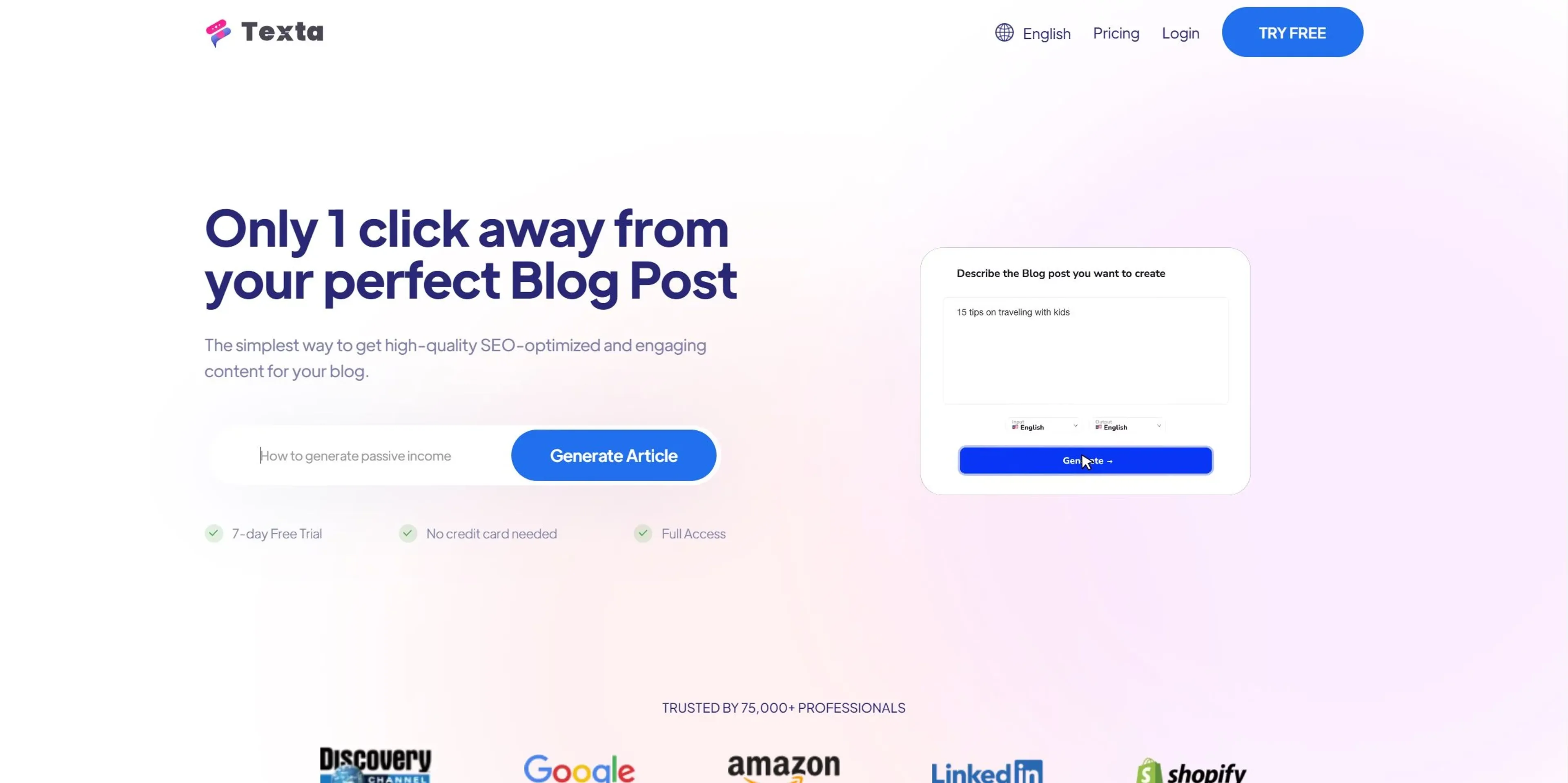 Image related to Texta, an AI tool for improving search engine optimization.