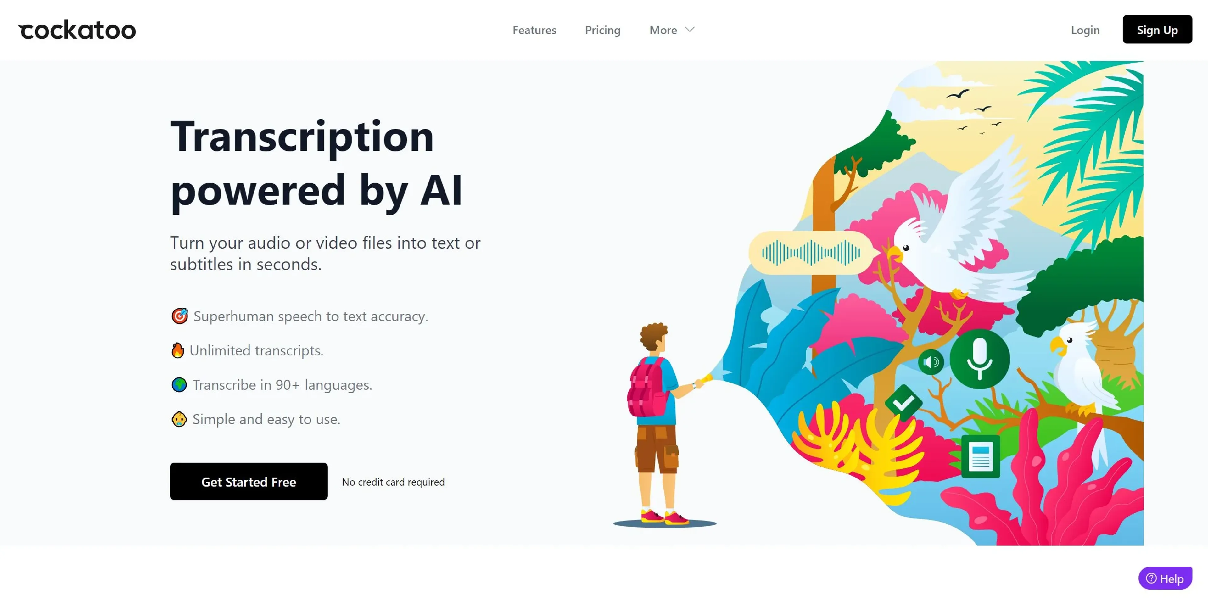 Image related to Cockatoo, an AI tool for transcribing audio or video into text.