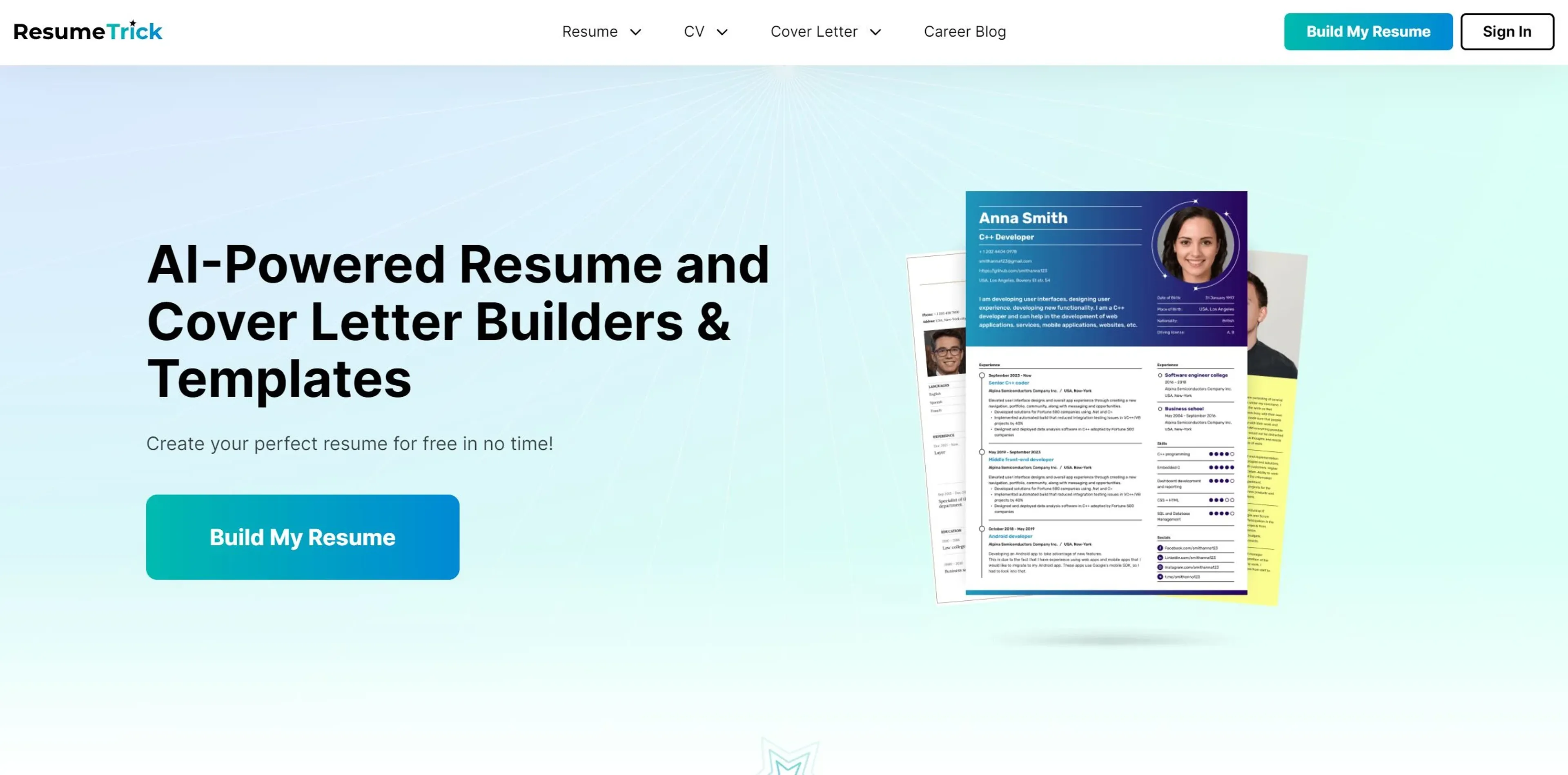 Image related to ResumeTrick, an AI tool for HR management and recruitment.